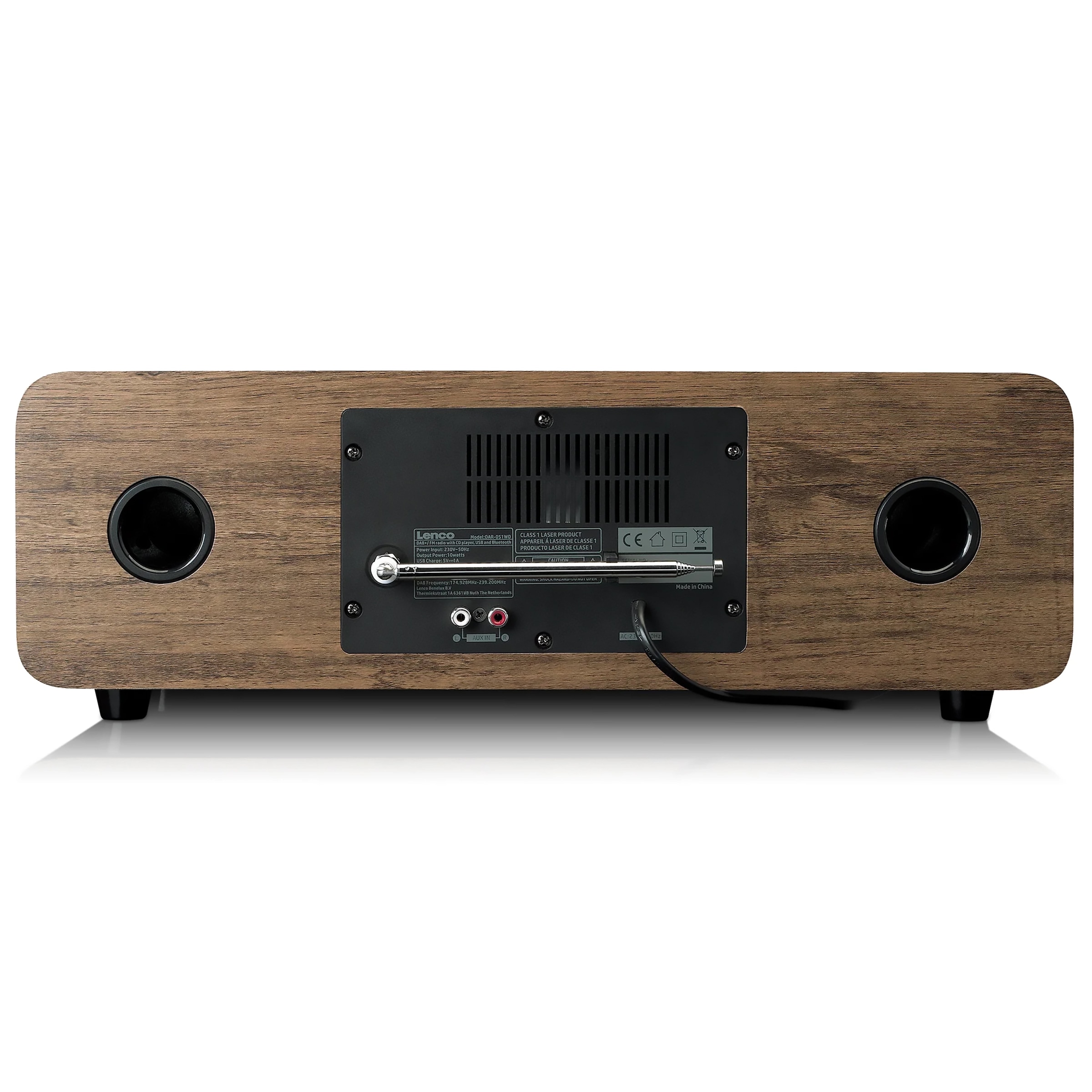 Lenco Stereoanlage »DAR-051WD« (Bluetooth Digitalradio (DAB+) | FM-Tuner 20 W) CD/USB, Bluetooth, kabelloses Laden nach Qi-Standard