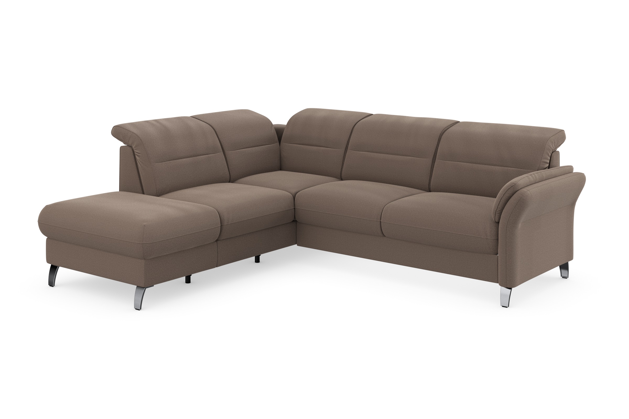sit&more Ecksofa »Grenoble L-Form mit Federkern«, wahlweise mit Bettfunktion, Bettkasten, Arm- und Kopfteilverstellung