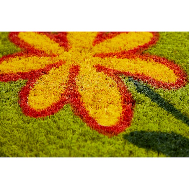 Andiamo Fußmatte »Salome Blumen«, rechteckig, Schmutzfangmatte, Kokosmatte, Gusseisen  Optik, Motiv Blumen