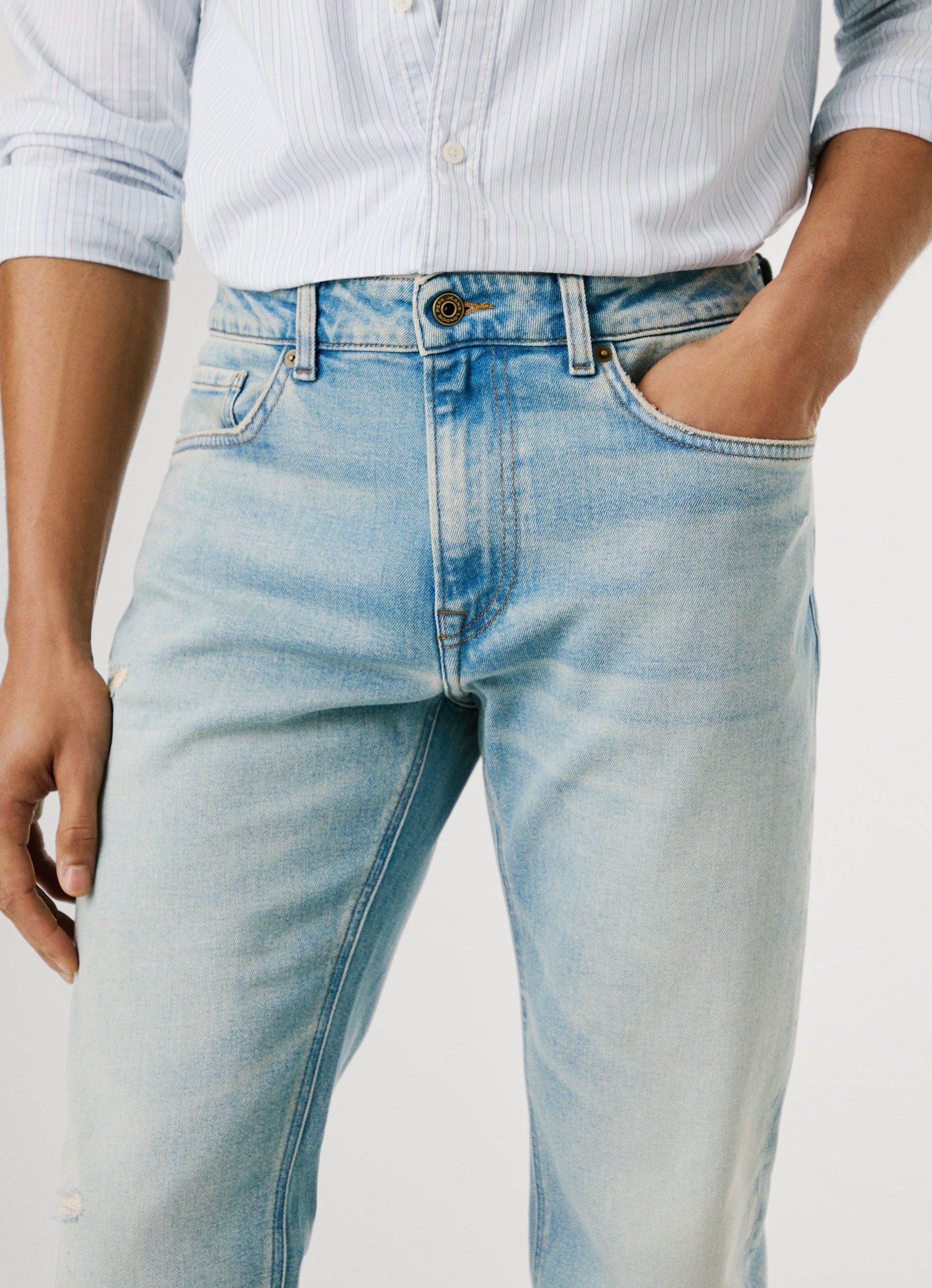 Pepe Jeans Tapered-fit-Jeans »TAPERED JEANS STANLEY«, Ziernähte an den Gesäßtaschen