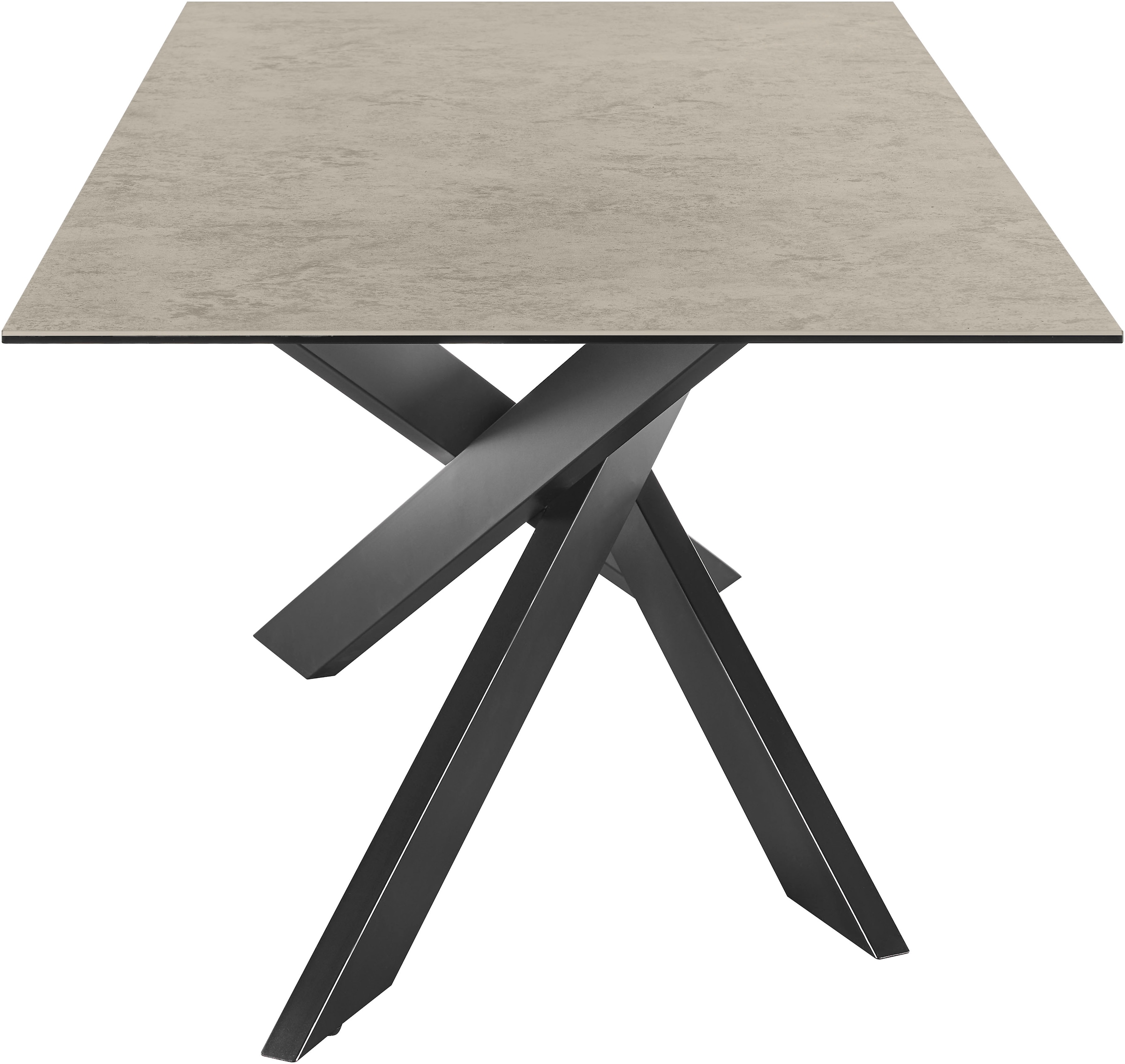 set one by Musterring Esstisch »Baltimore« Platte aus Glas-Keramik, Kreuzfuß in schwarz, Länge 200 cm