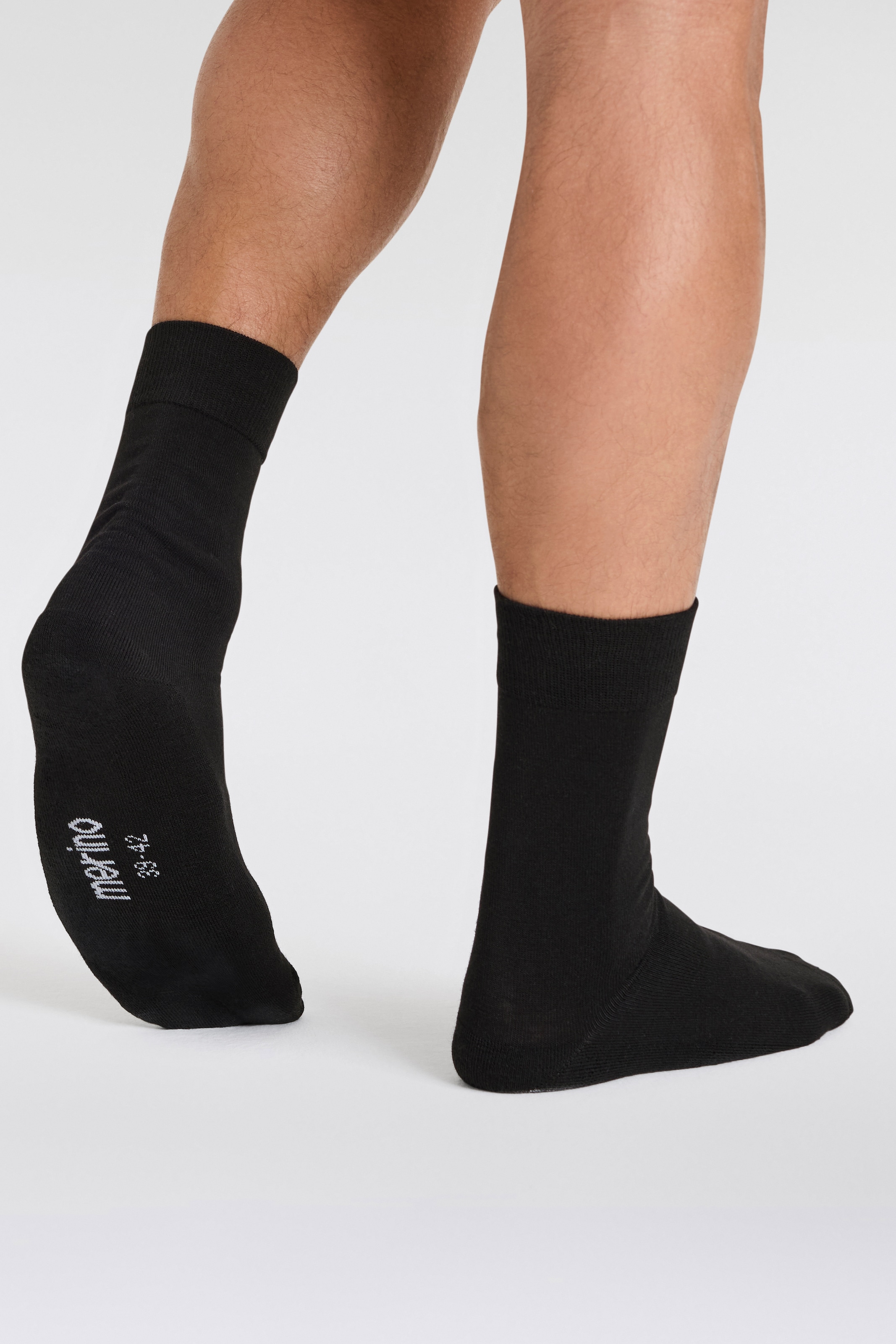 Apollo Basicsocken, (3er Pack), mit Stickerei und weichen Merinowoll-Anteil