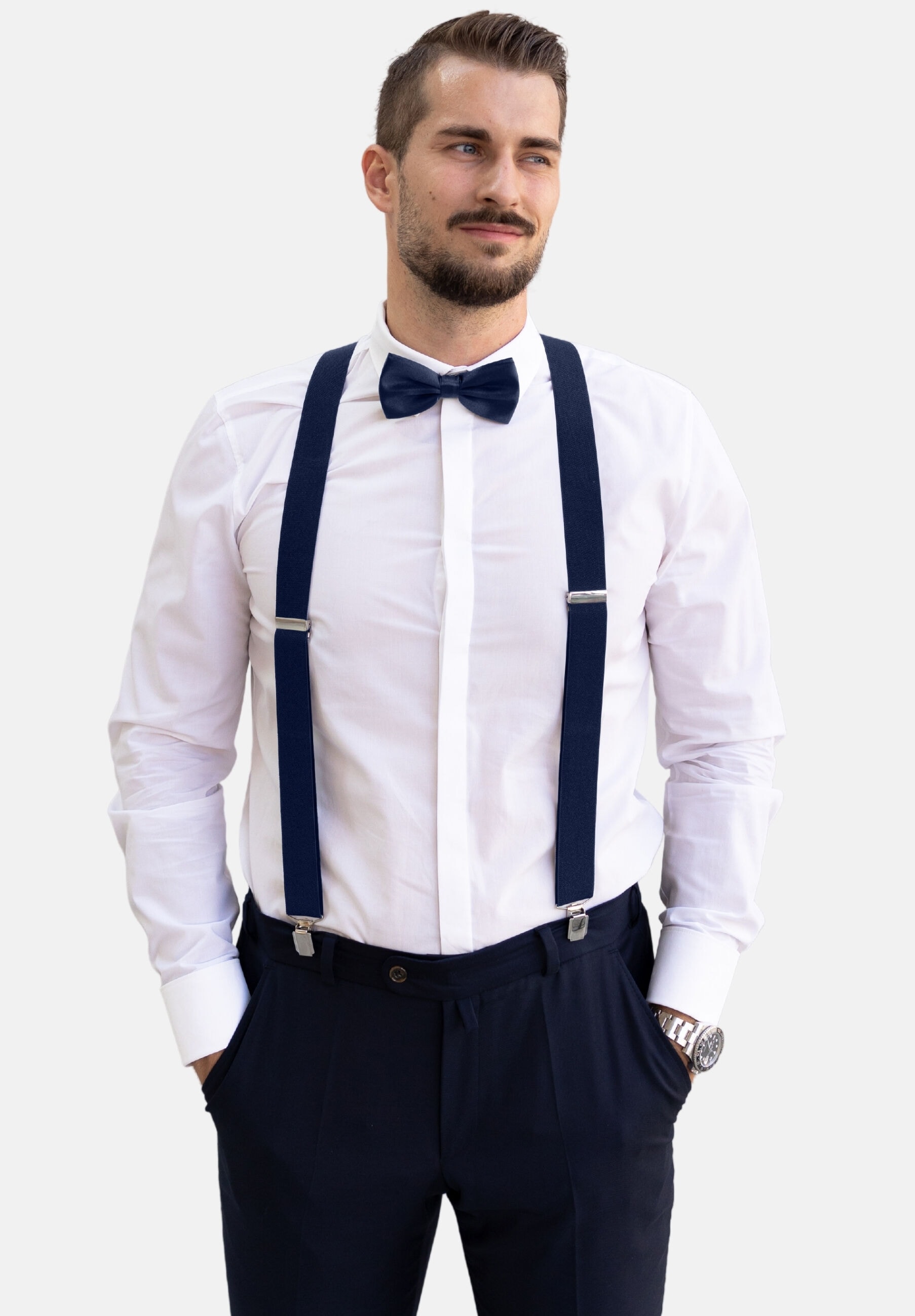 Massi Morino Hosenträger »Massi Morino Hosenträger-Set« 2 Stk. mit Fliege