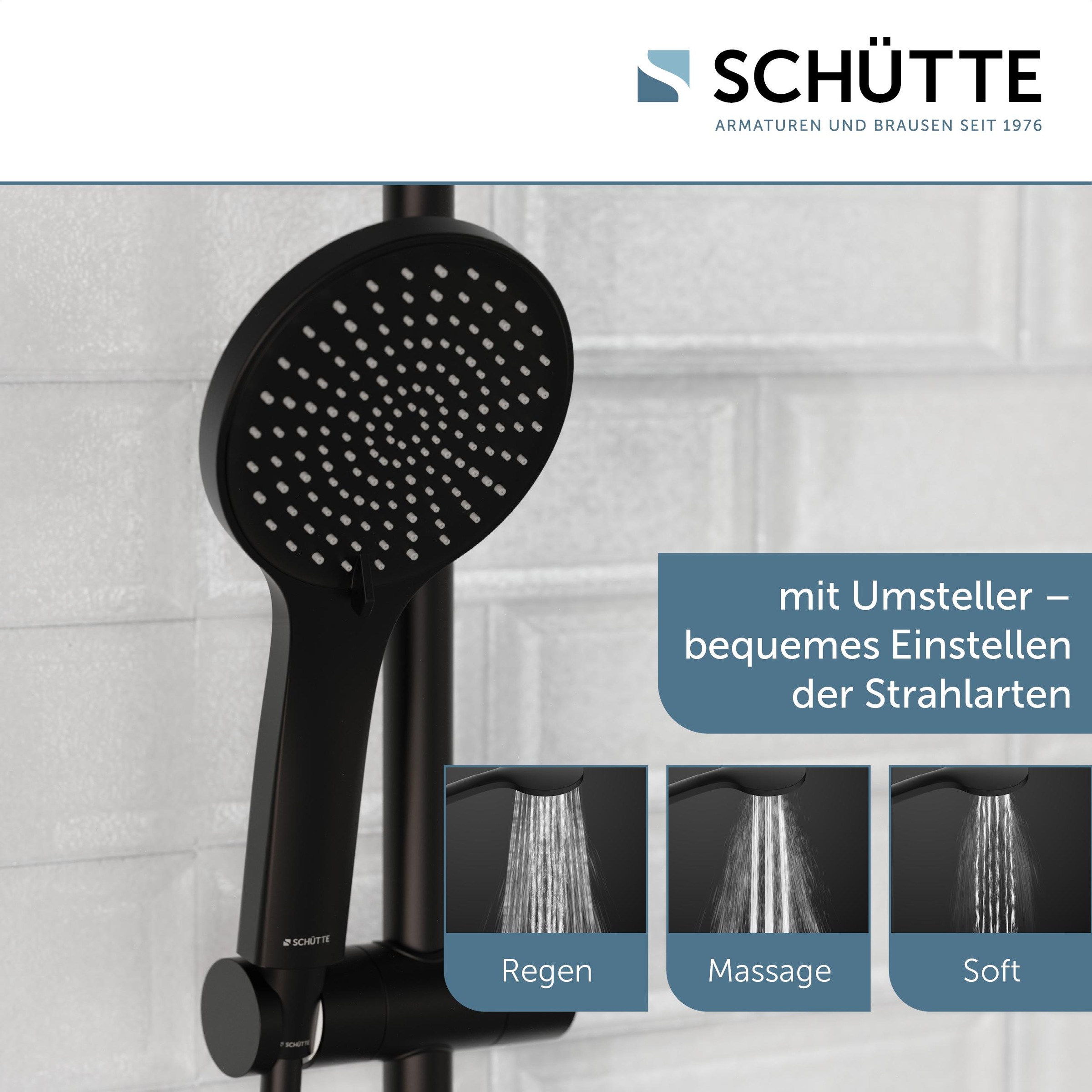 Schütte Duschbrause »ADRIA«, (Set), mit Thermostatarmatur, 3-fach verstellbar, Antikalk-Noppen