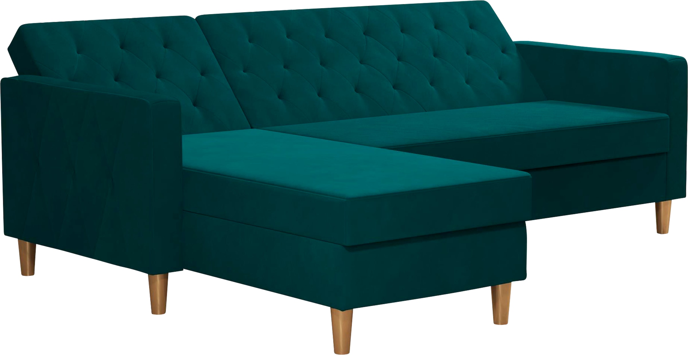 Dorel Home Ecksofa »Liberty, L-Form,« mit Schlafffunktion, Recamiere beidseitig montierbar, Sitzhöhe 43 cm