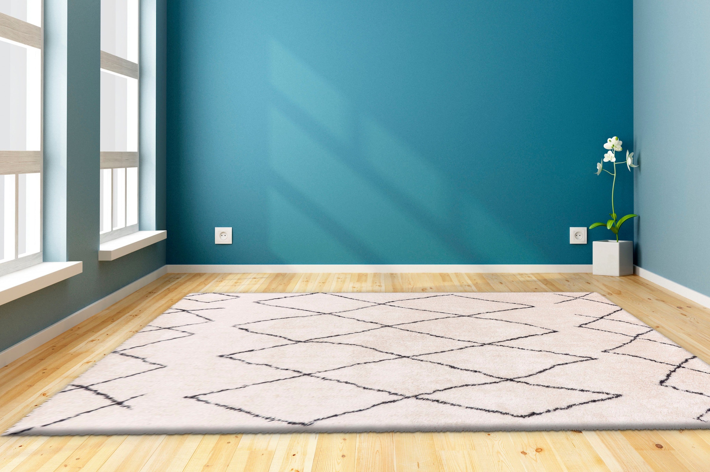 my home Hochflor-Teppich »Bella«, rechteckig, 27 mm Höhe, Retro, Wohnzimmer