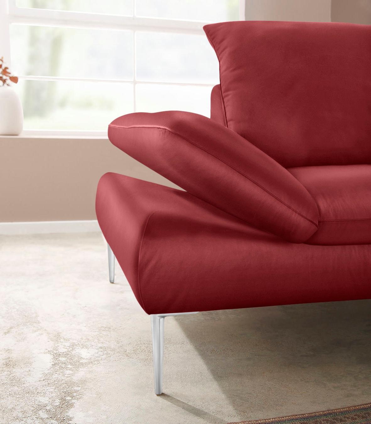 W.SCHILLIG Ecksofa »enjoy&MORE, Designsofa, elegant und bequem, L-Form«, mit Sitztiefenverstellung, Füße Chrom glänzend, Breite 294 cm