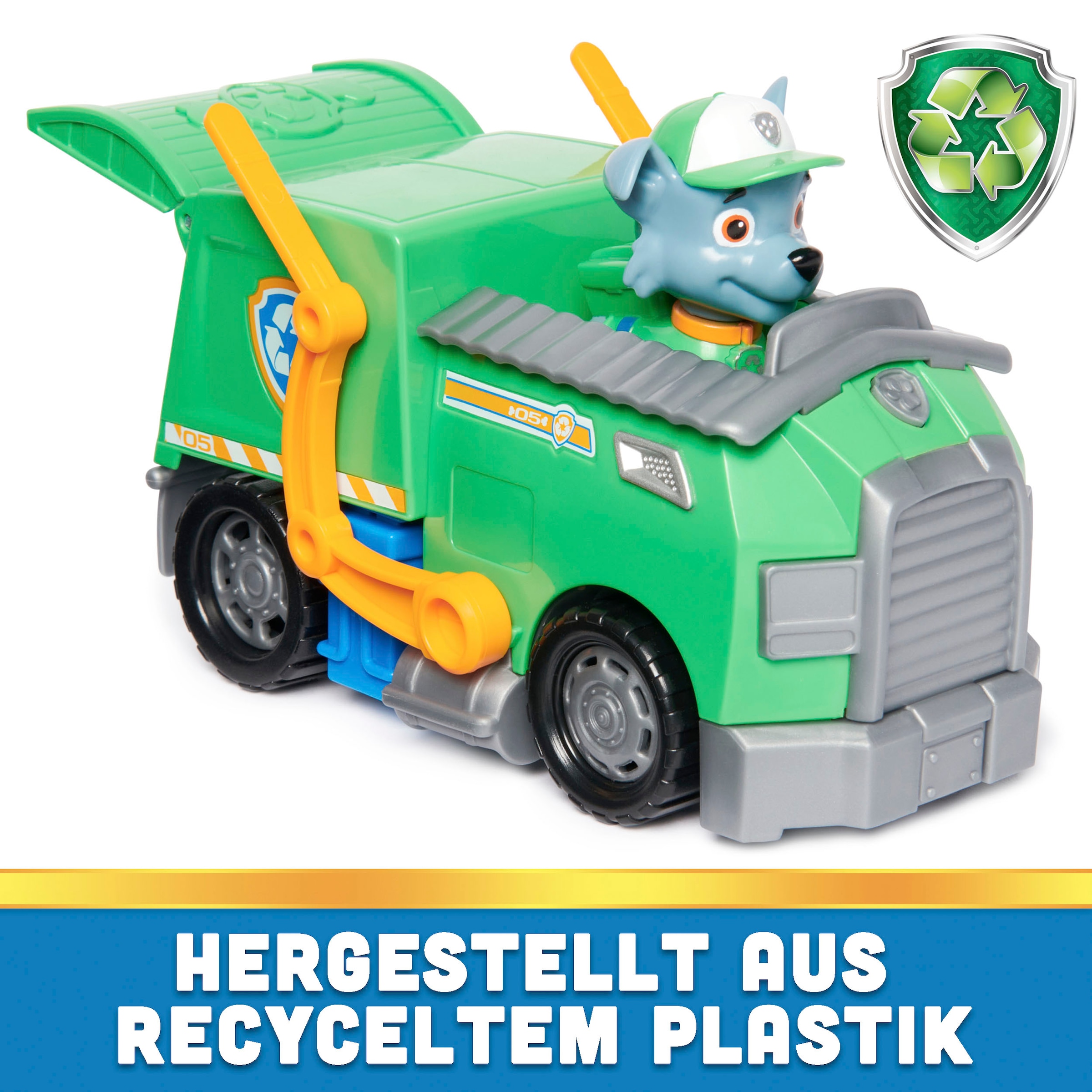 Spin Master Spielzeug-Auto »Paw Patrol - Sust. Basic Vehicle Rocky«, zum Teil aus recycelten Material