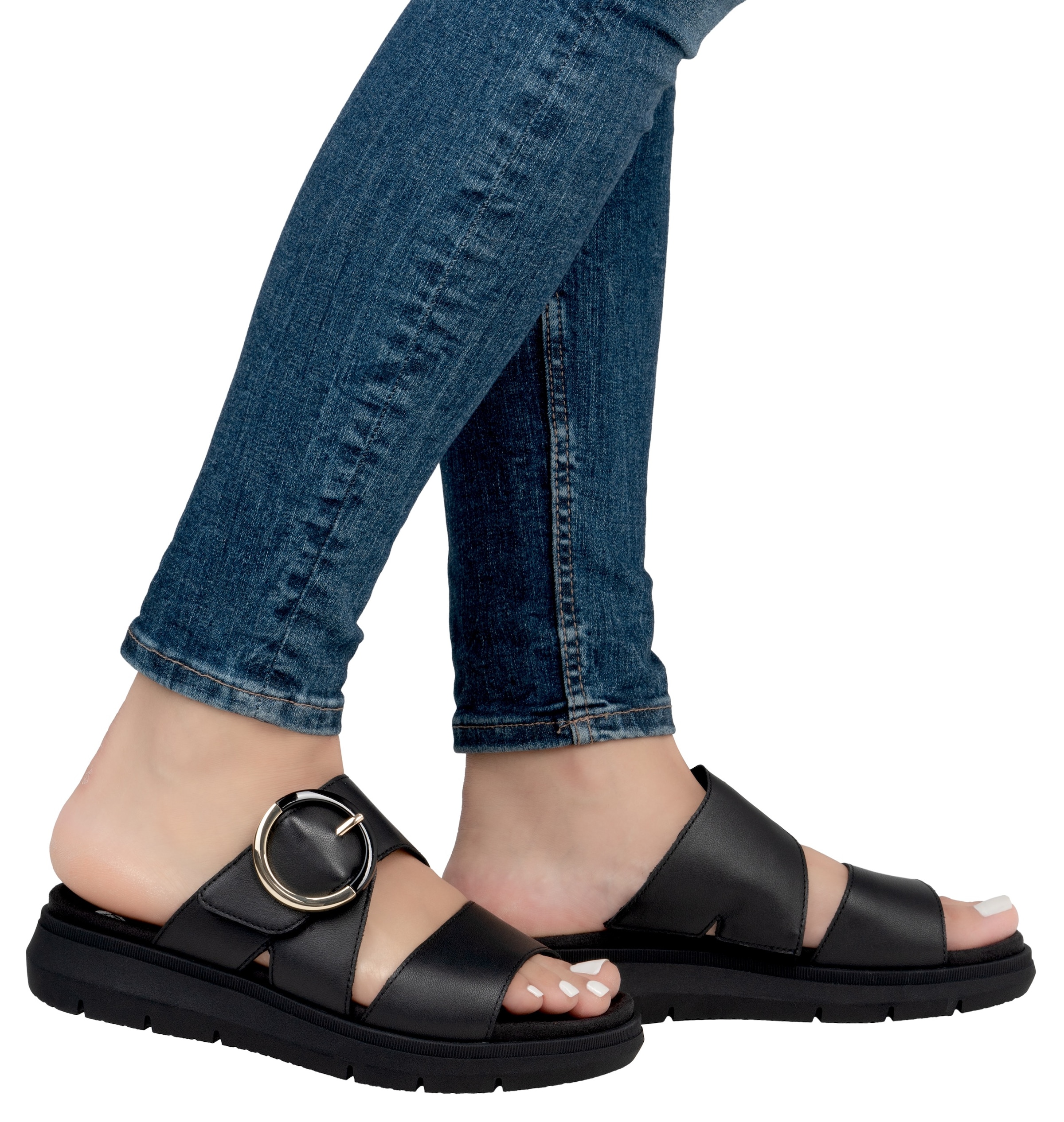 Remonte Pantolette, Keilabsatz, Sommerschuh, Bequemschuh mit Klettverschluss