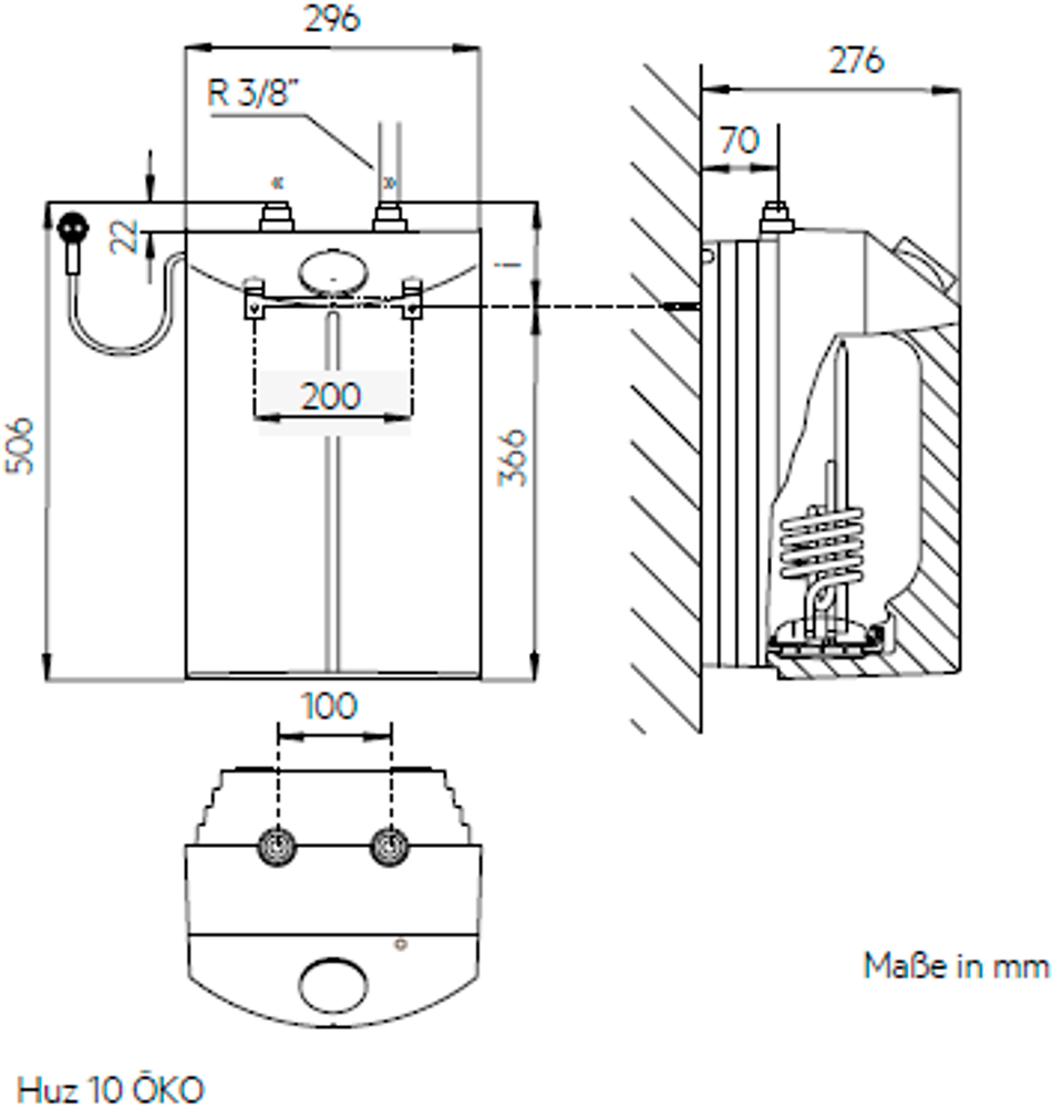 AEG Haustechnik Kleinspeicher »Huz 10 ÖKO, Untertischboiler 5 Liter«, Niederdruck, mit Thermostop, mit Stecker