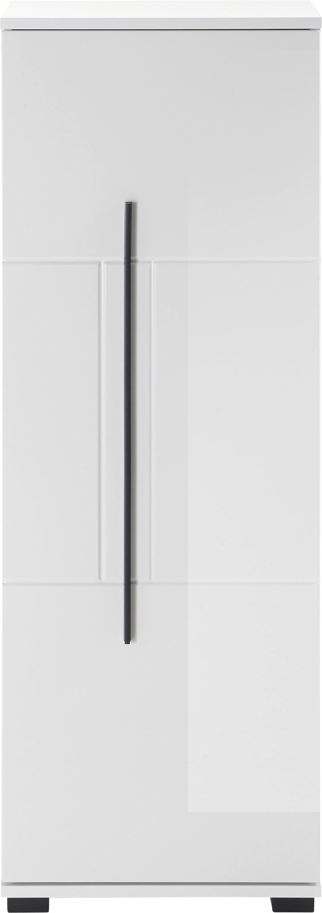 Home affaire Midischrank »Cantara, Badschrank in Hochglanz Weiß, Schrank im modernen Design« mit schwarzen Griffen, ausreichend Stauraum