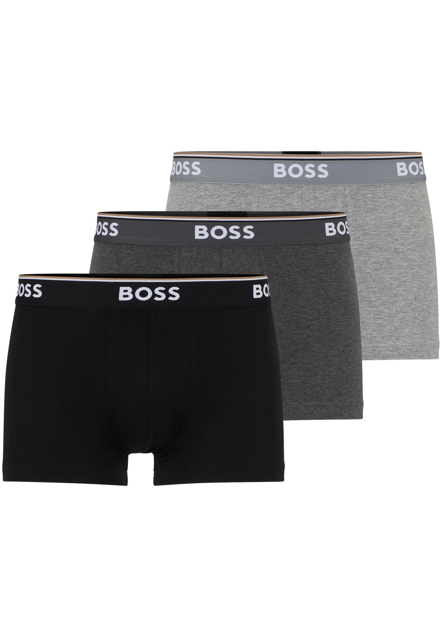 BOSS Boxer »TRUNK 3 PACK«, (3 St.), BOSS Schriftzug auf dem Bund