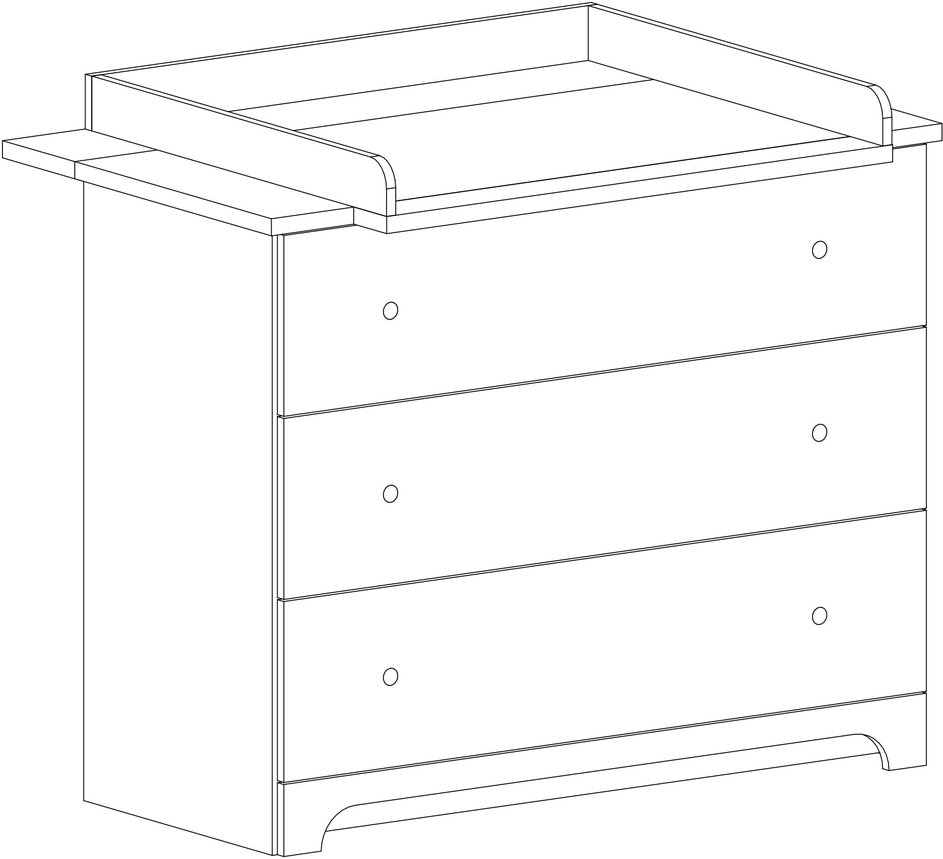 arthur berndt Babyzimmer-Komplettset »Thilo«, (Set, 3 tlg., Kinderbett, Schrank, Wickelkommode), Made in Germany; mit Kinderbett, Schrank und Wickelkommode