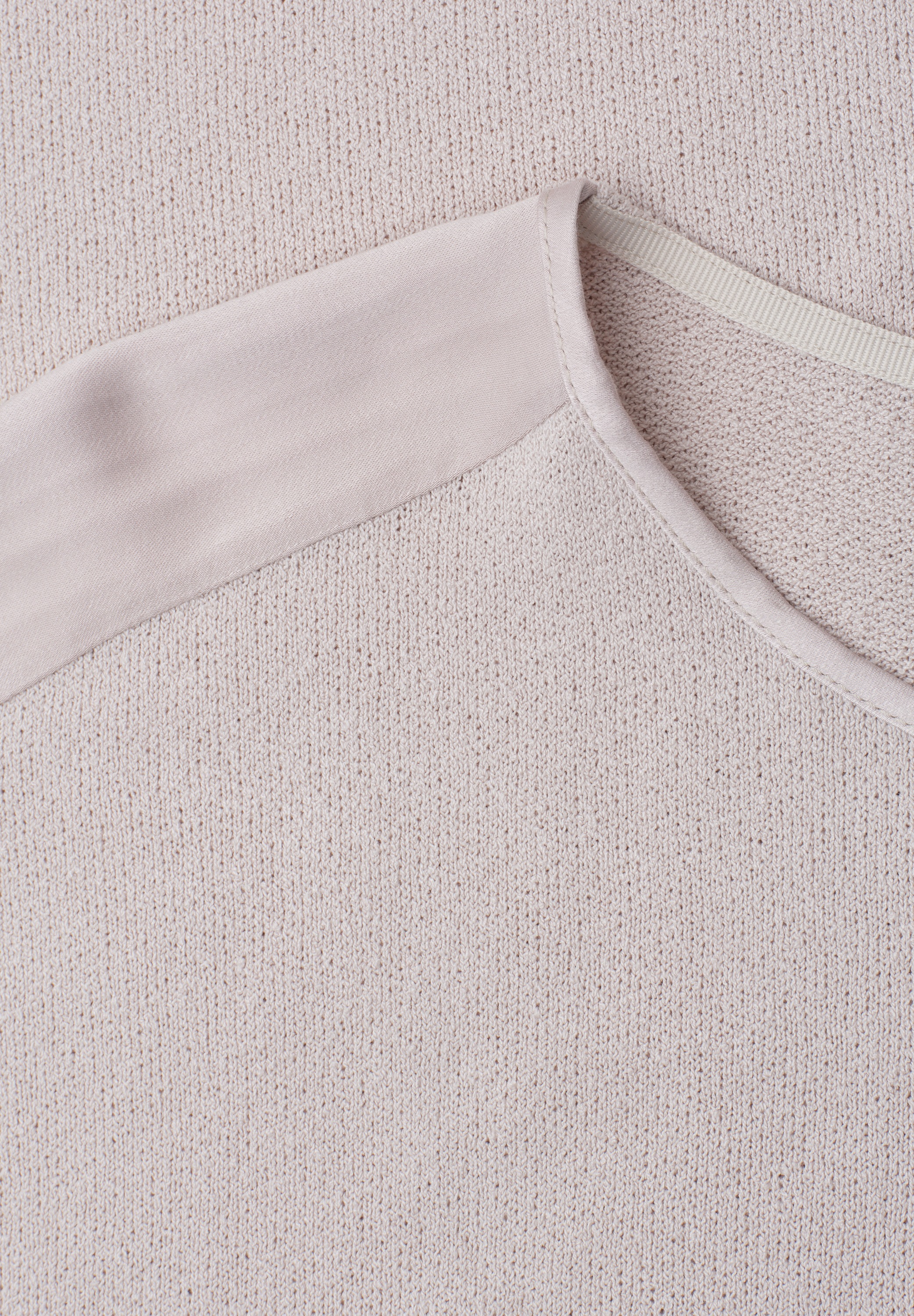 STREET ONE Shirttop unifarben, Sommershirt, in Strick-Optik