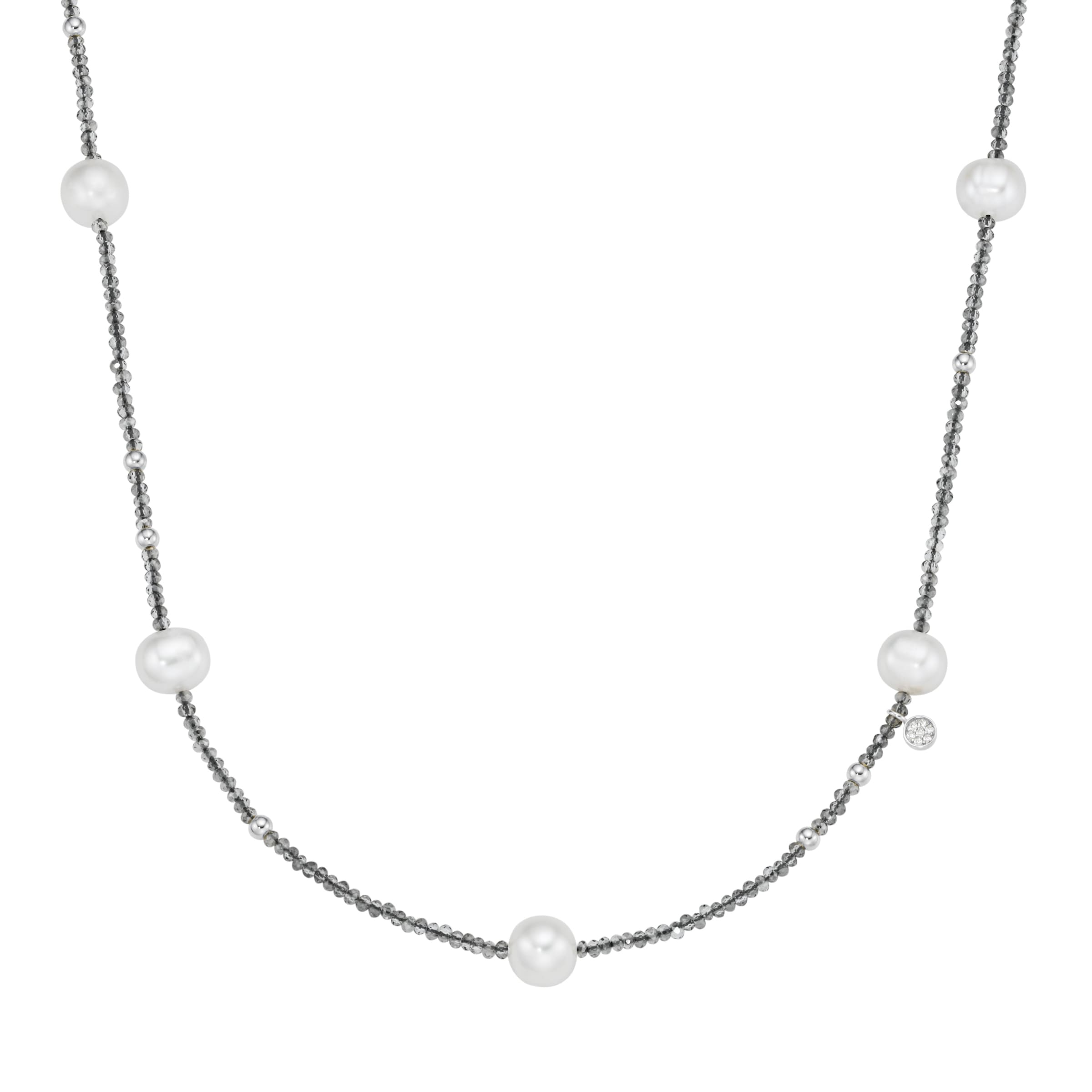 GIORGIO MARTELLO MILANO Collier »Collier mit Süßwasser-Perlen und Ziersteinen, Silber 925«