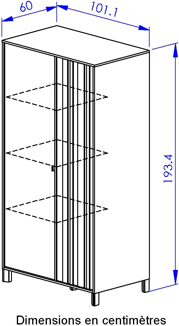 Gami Kleiderschrank »CALYPSO SCHRANKE 2 TÜREN« Praktischer und ausgestatteter Kleiderschrank zum Verstauen von allem.
