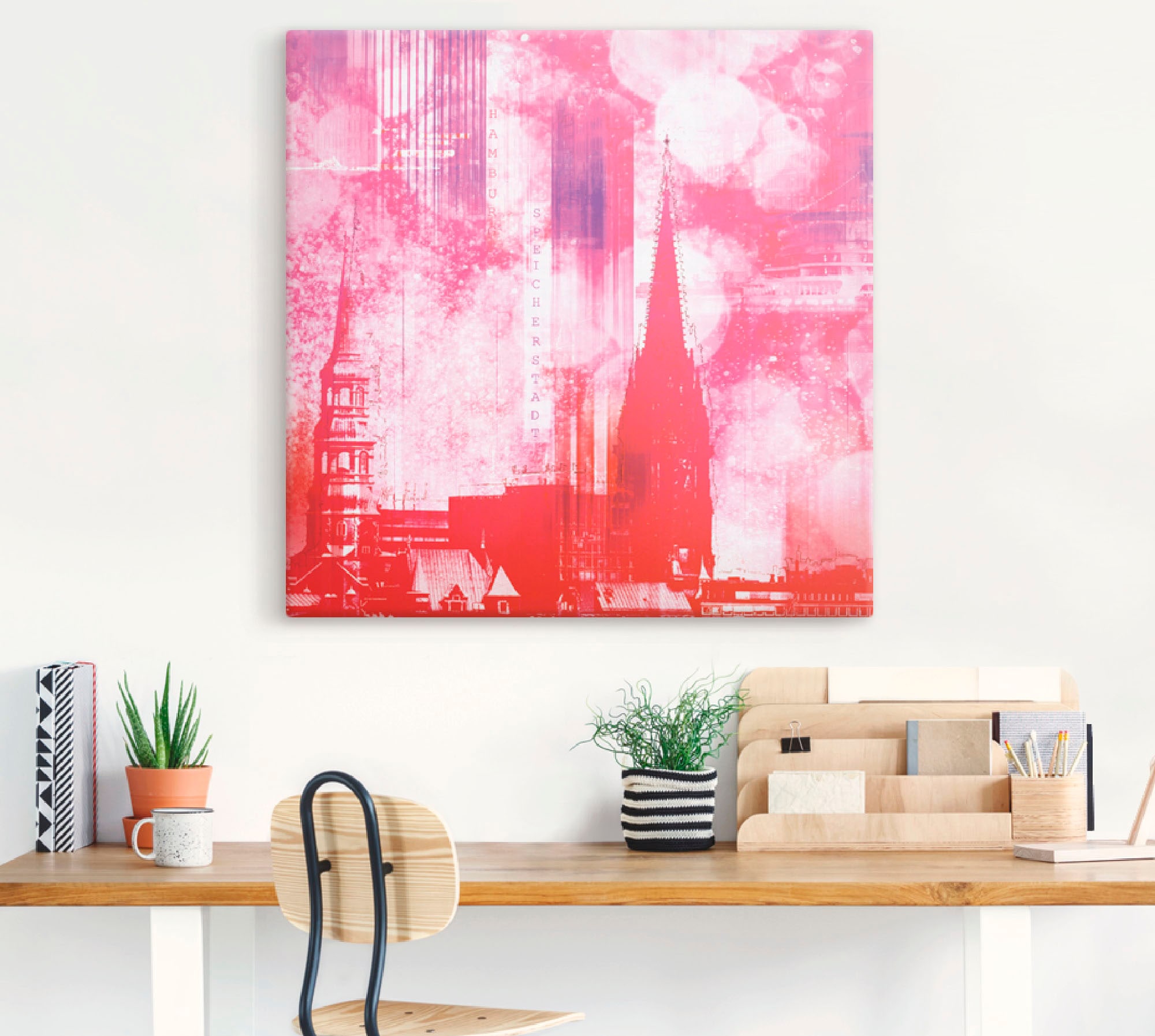 Artland Leinwandbild »Hamburg Collage III« Architektonische Elemente 1 Stk. tlg. auf Keilrahmen gespannt