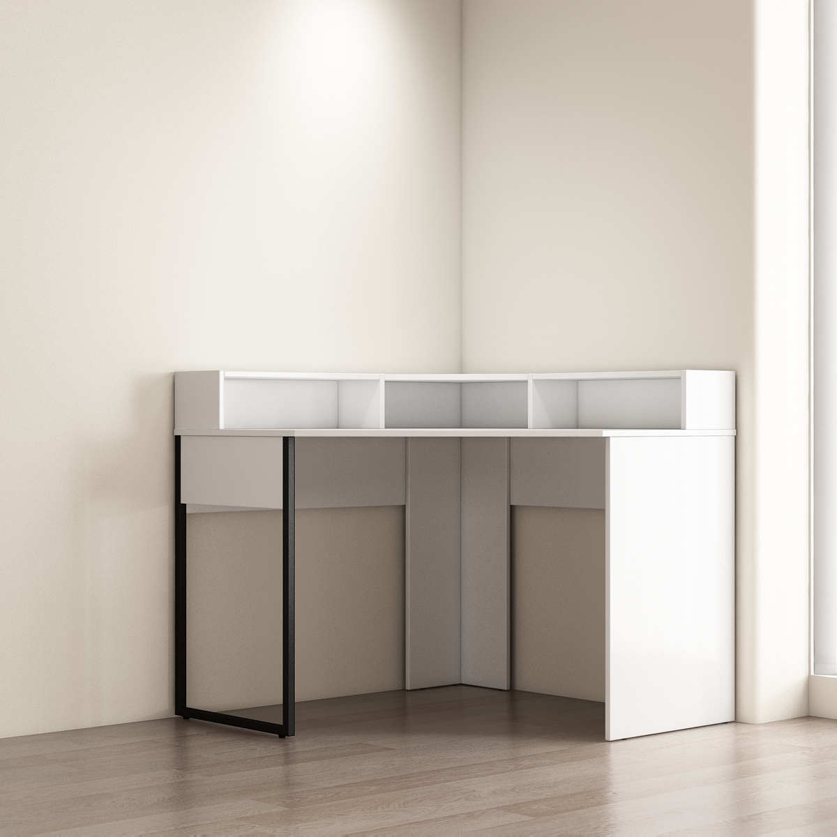 OTTO home Eckschreibtisch »Moid«, mit Schreibtischaufsatz, modernes Design, B. 100 cm