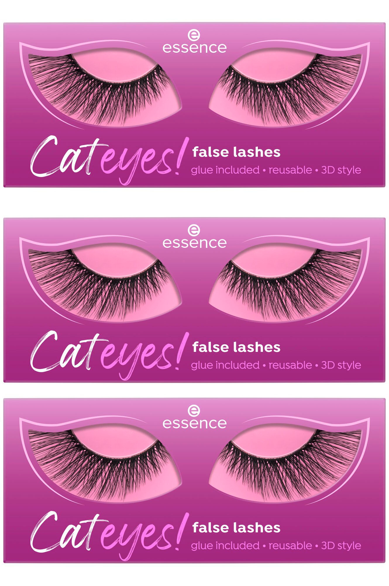 Bandwimpern »Cateyes! false lashes«, (Set, 3 tlg.)