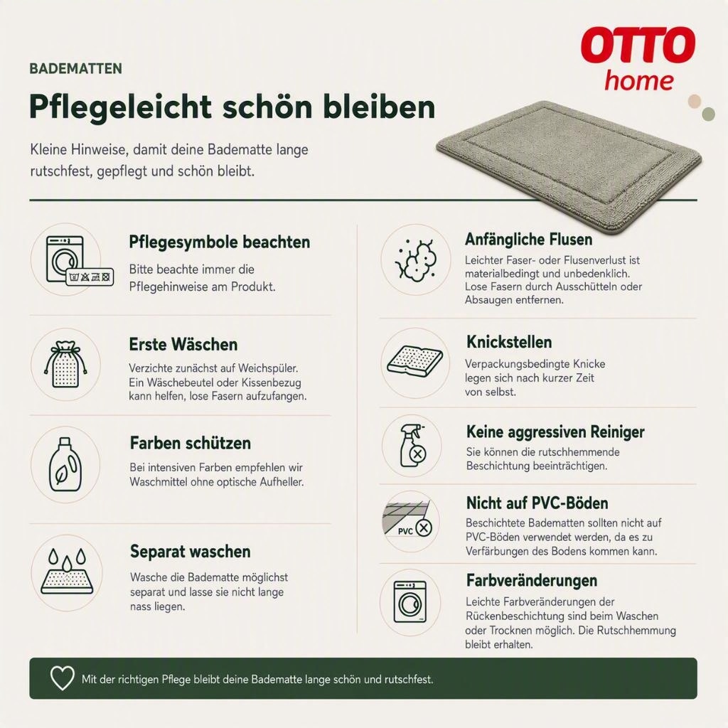 OTTO home Badematte »Kira, Badvorleger, Badezimmer Teppich, Kästchen« Höhe 12 mm beidseitig nutzbar | fußbodenheizungsgeeignet | strapazierfähig bunt, Badteppich, Badematten auch als 2 teiliges Set erhältlich