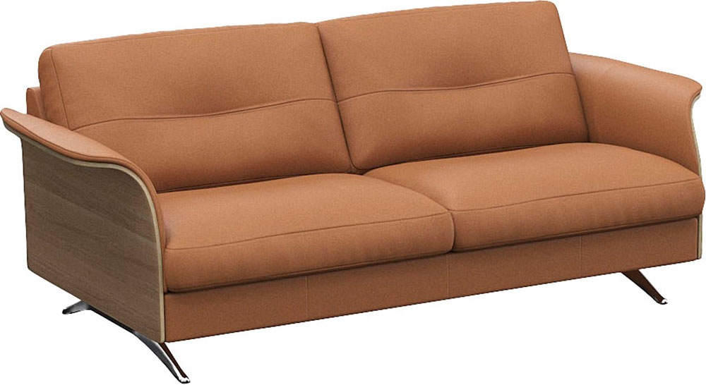 FLEXLUX 2,5-Sitzer »Glow Sofa, Couch,«, Premium-Sitz: Kaltschaum & Federkern, Arml. geölte Eiche, Fuß Alu