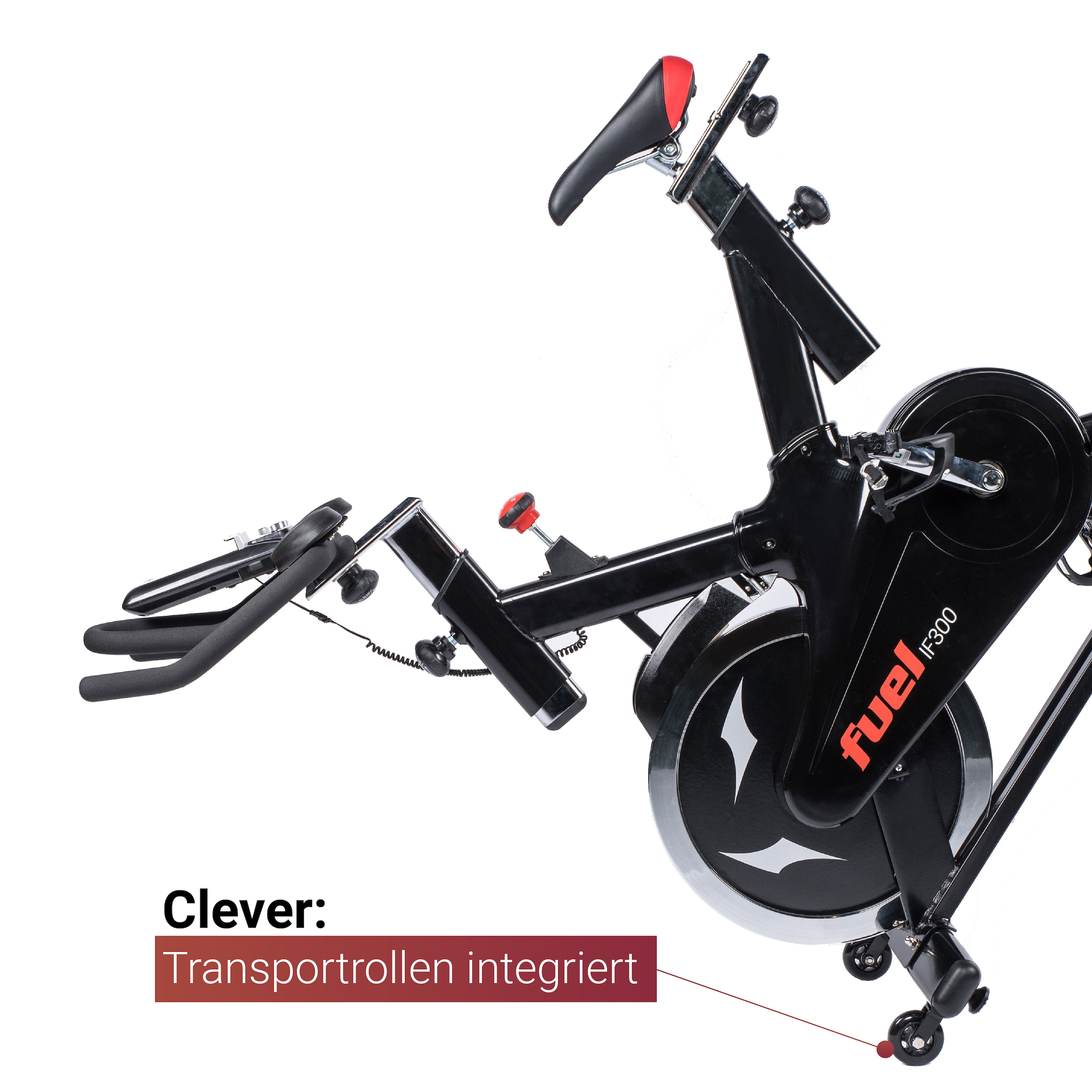 Fuel Fitness Heimtrainer »Indoor Cycle IF300«, Bluetooth, App-Anbindung (Spirit App), höhenverstellbar