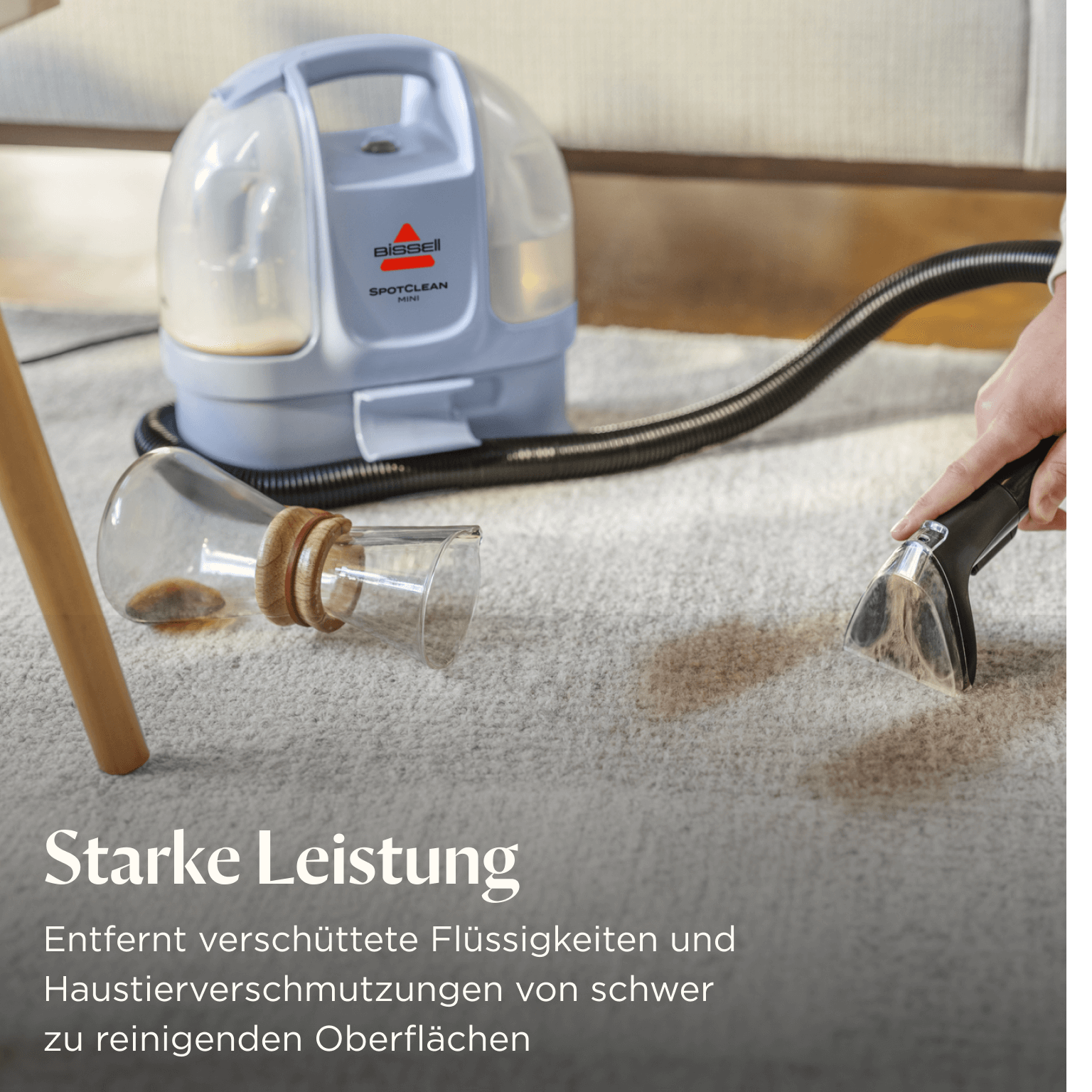 Bissell Wasch-Sauger »SpotClean Mini Select, leicht & klein, starke Saugleistung, Dual-Tank«, 12.5kPa, reinigt Flecken auf Teppich, Polster, Autositz