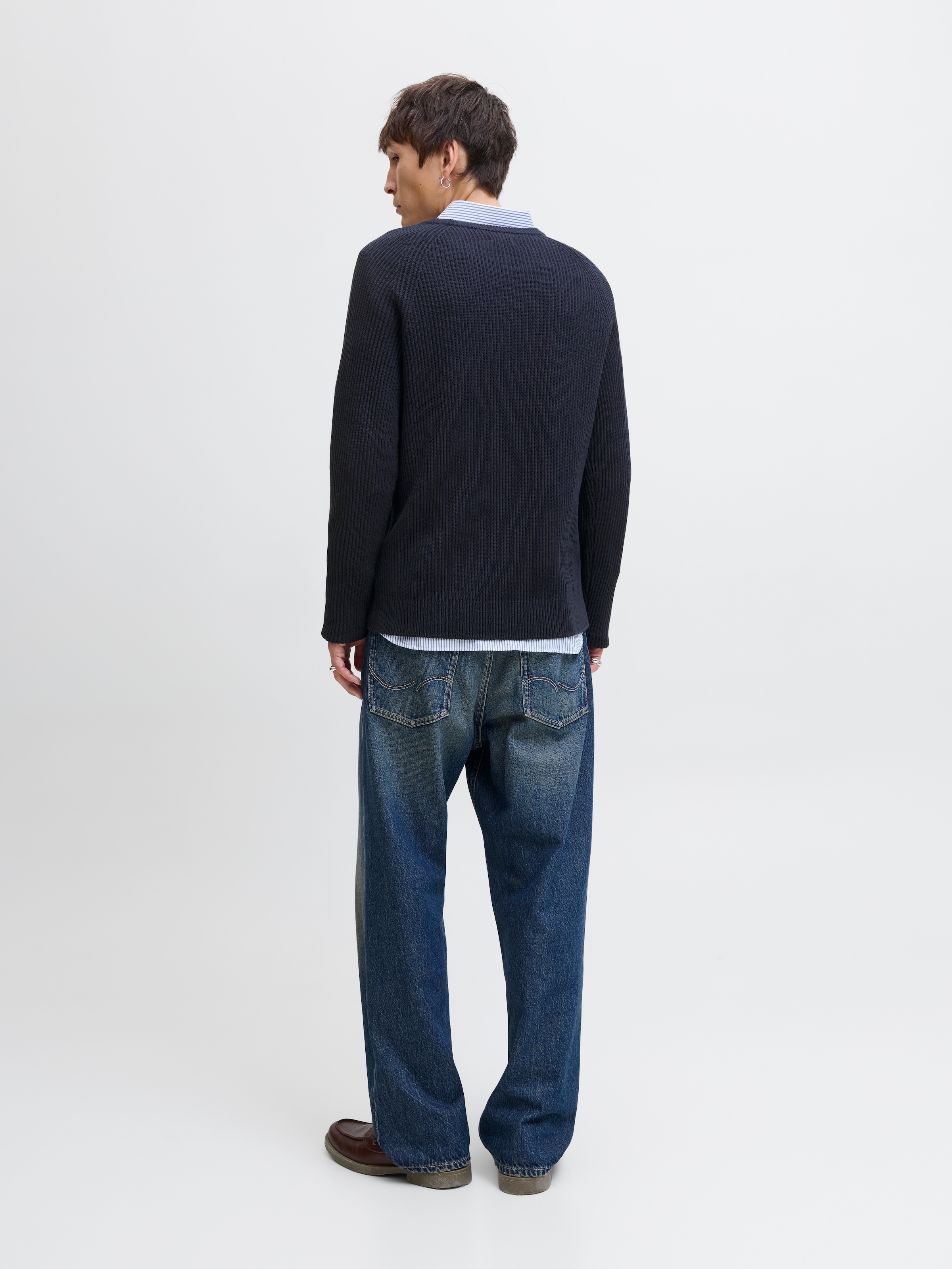 Jack & Jones Rundhalspullover »JJPANNEL KNIT CREW NECK AW25«