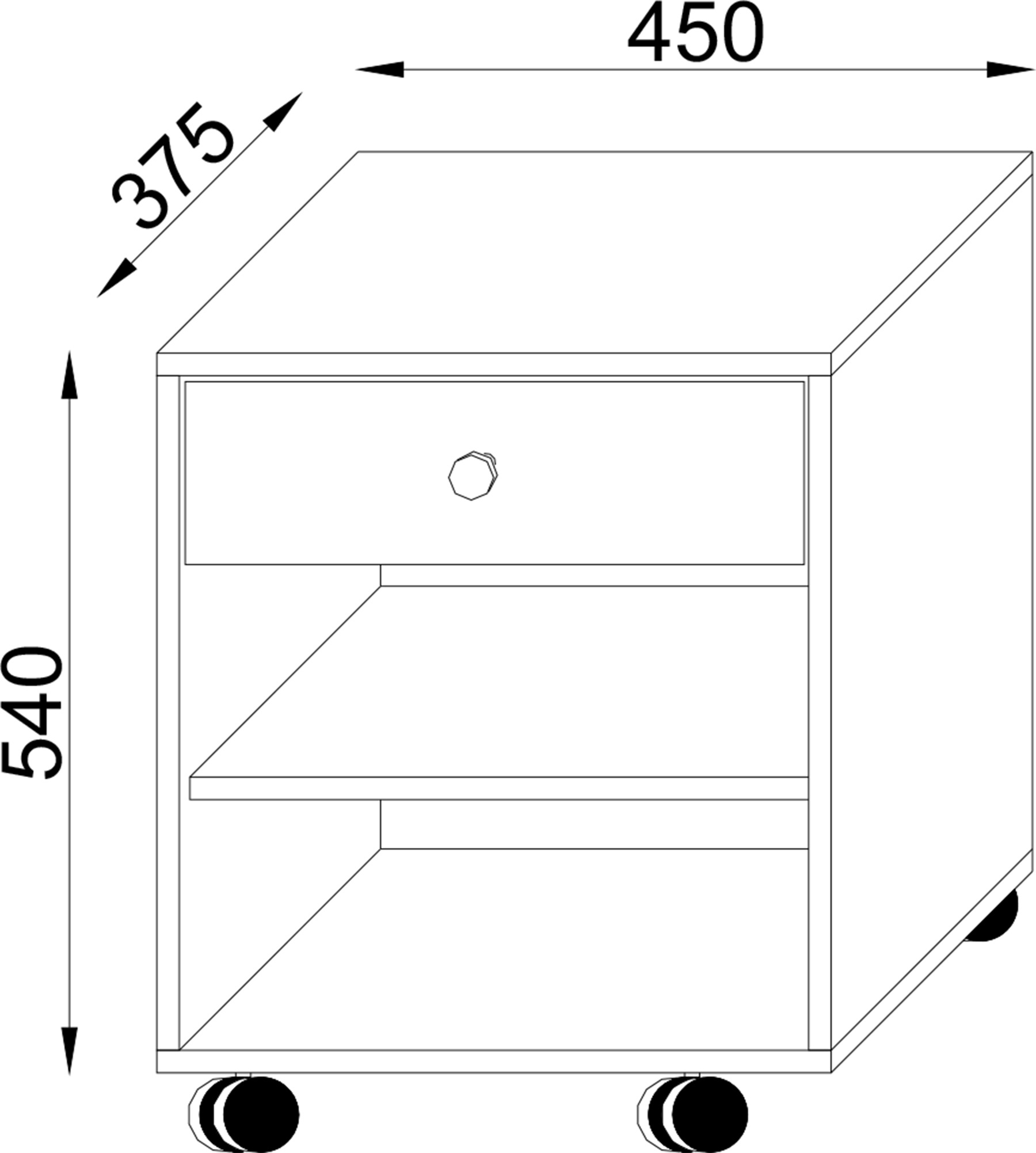 VCM Container »Holz Rollcontainer Bürocontainer Schublade Salda«, (1 St., VCM Salda)