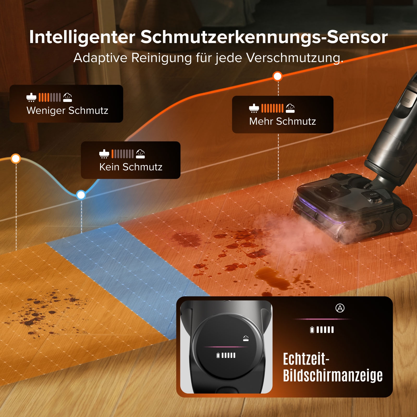 Roborock Nass-Trocken-Sauger »F25 Steam-Kit, 25.000 Pa Saugkraft, Dampfreiniger« vier Reinigungsmodi, Lay-Flat-Reinigung, Selbstreinigung und Trocknung