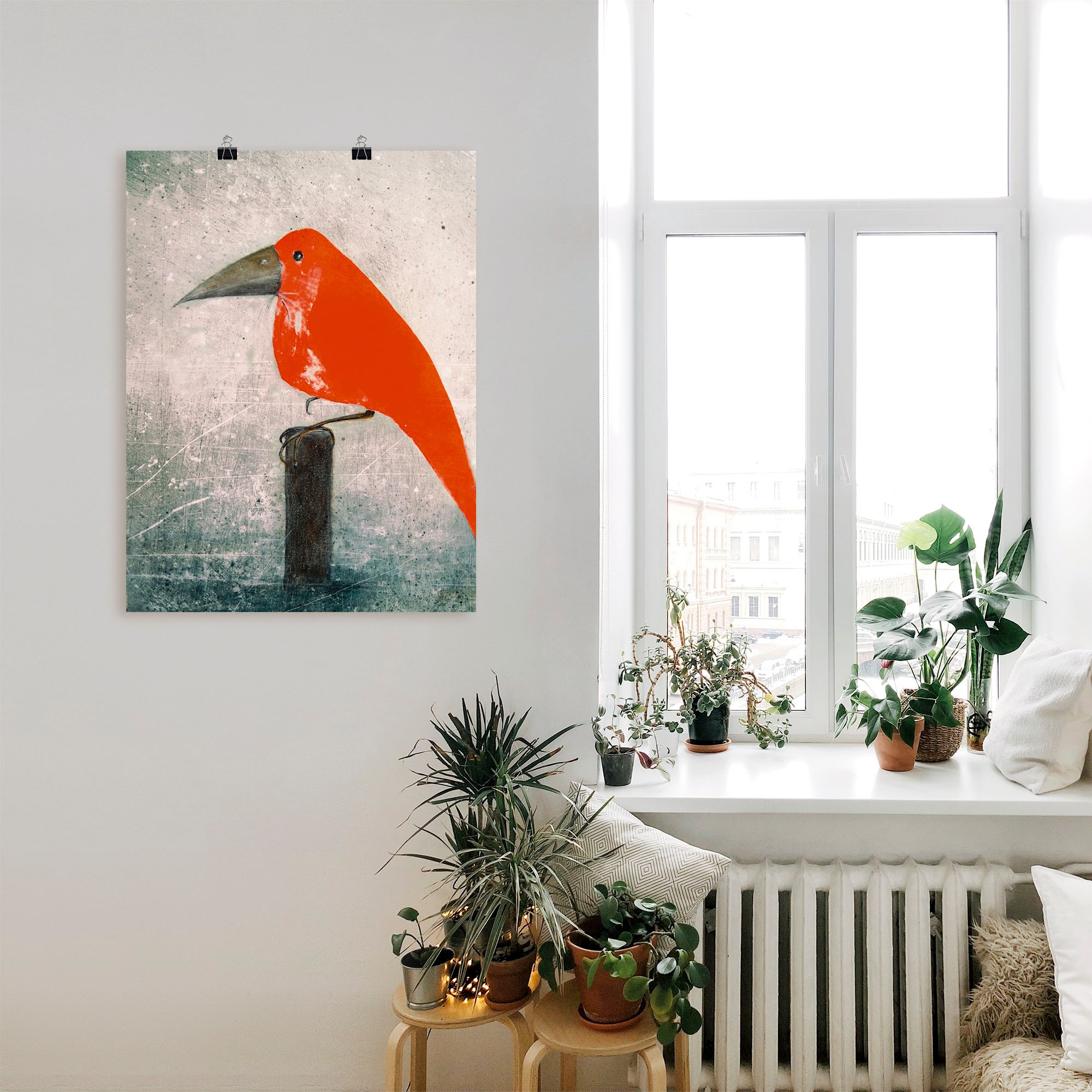 Artland Wandbild »Der Rote Vogel«, Vögel, (1 St.), als Leinwandbild, Poster in verschied. Größen