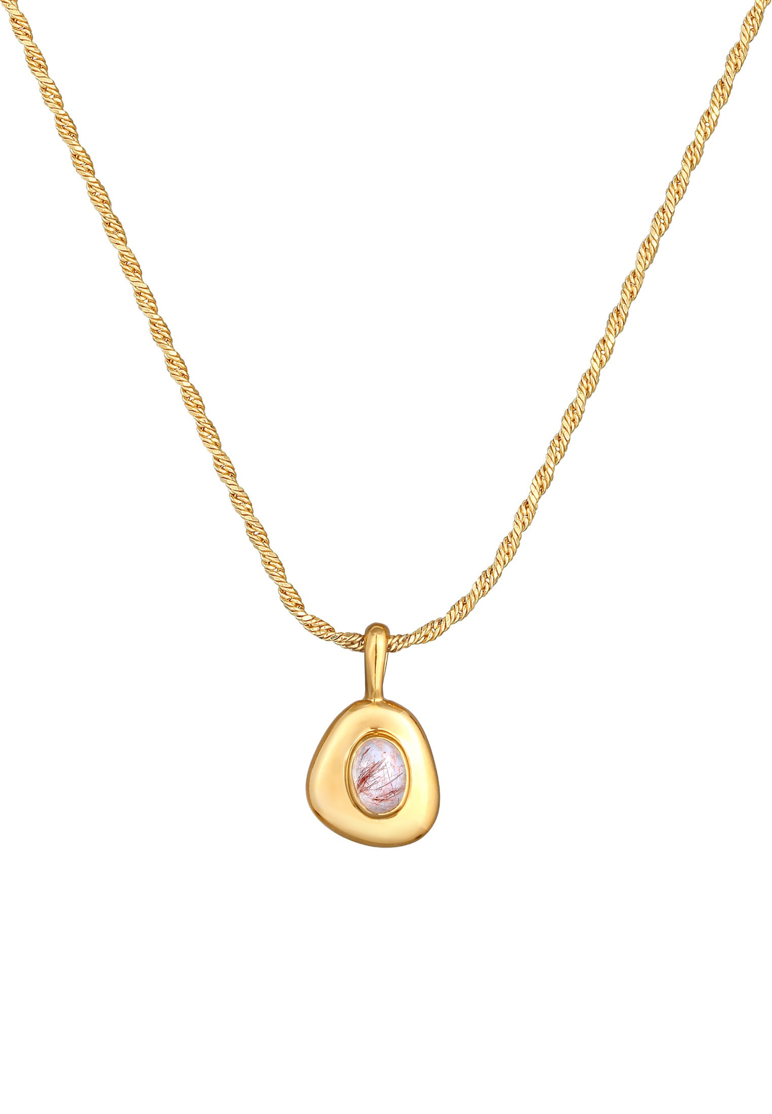 Elli Premium Silberkette »Halskette Quarz Engelshaar Kordelkette 925 Silber«