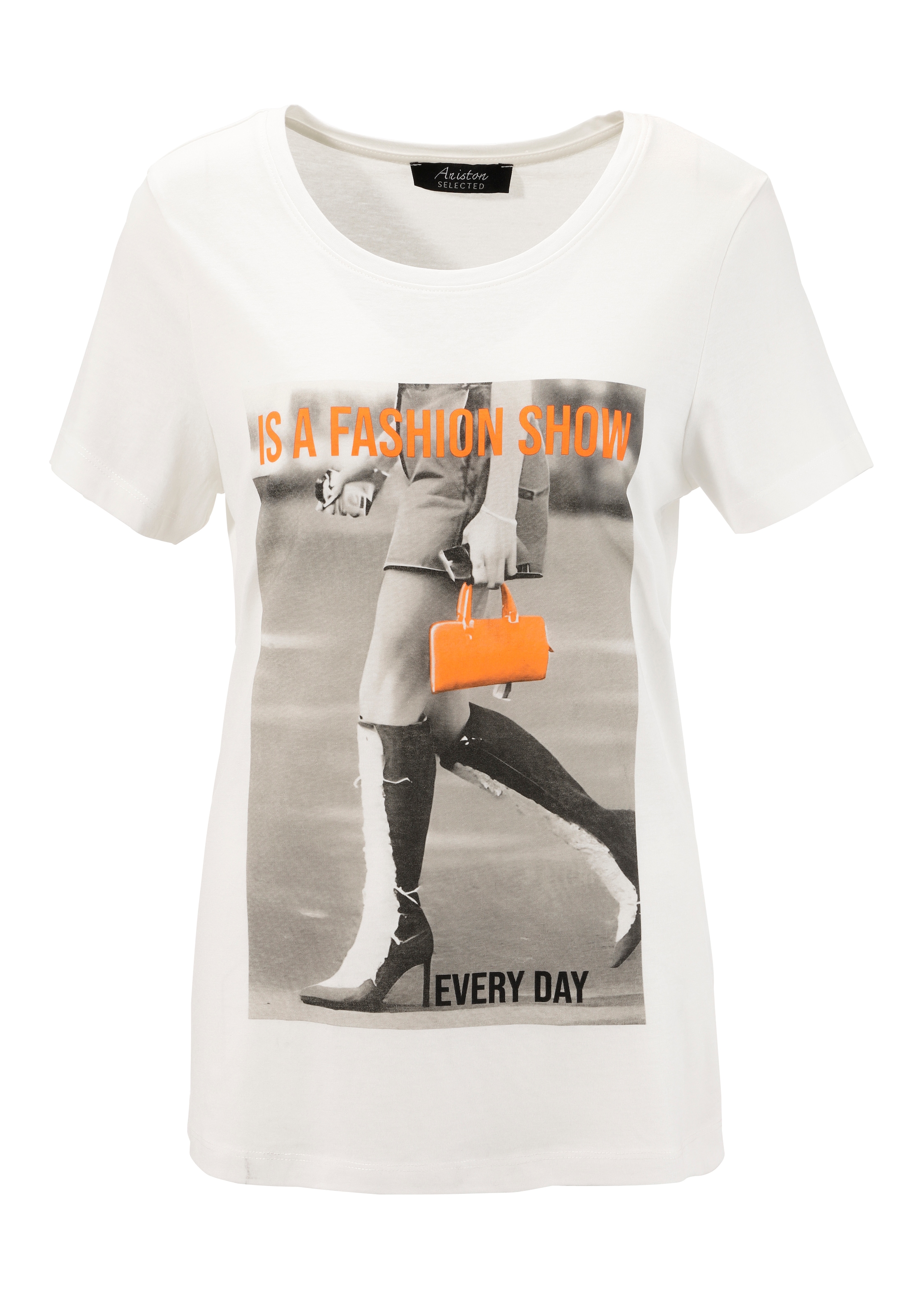 Aniston SELECTED T-Shirt, mit topmodischem Print "every day is a fashion show"- NEUE KOLLEKTION