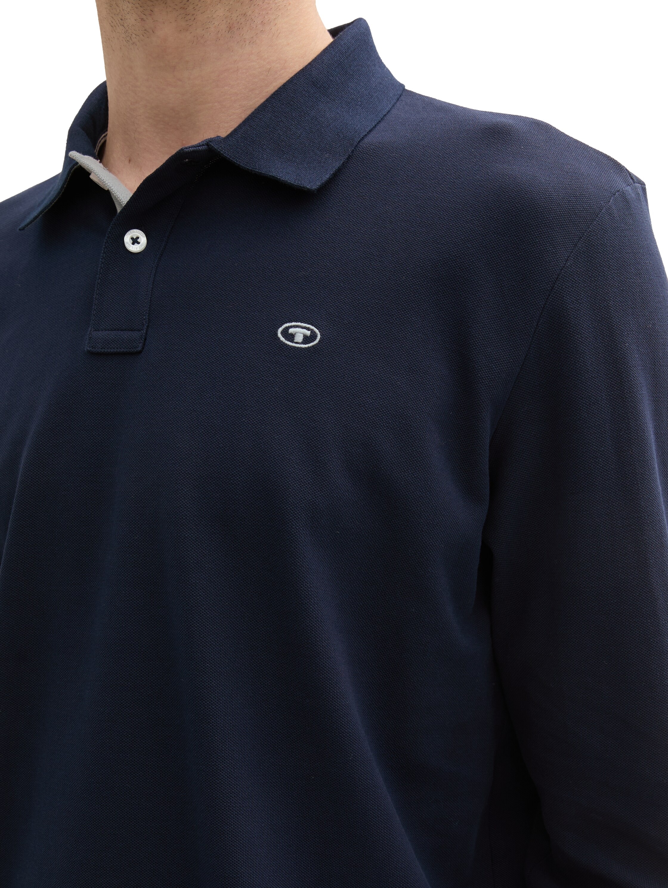 TOM TAILOR Langarm-Poloshirt, mit Logo-Stickerei