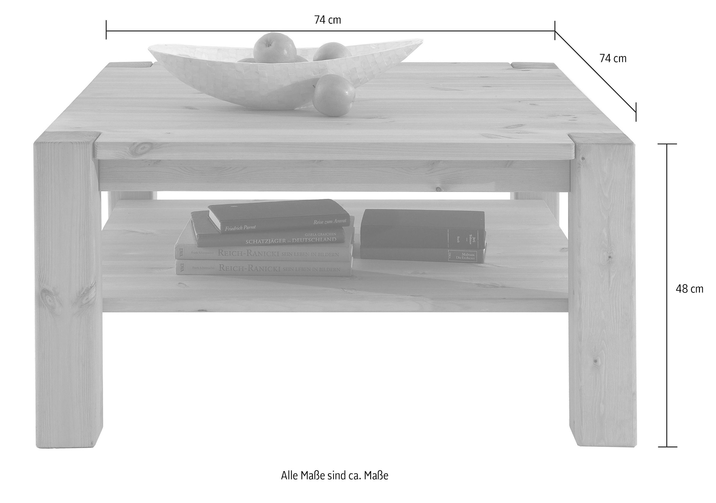 Wohnglücklich by Infantil Couchtisch »Vita«, Tisch, Breite 74 cm, Kiefer  massiv, Landhausstil kaufen | UNIVERSAL
