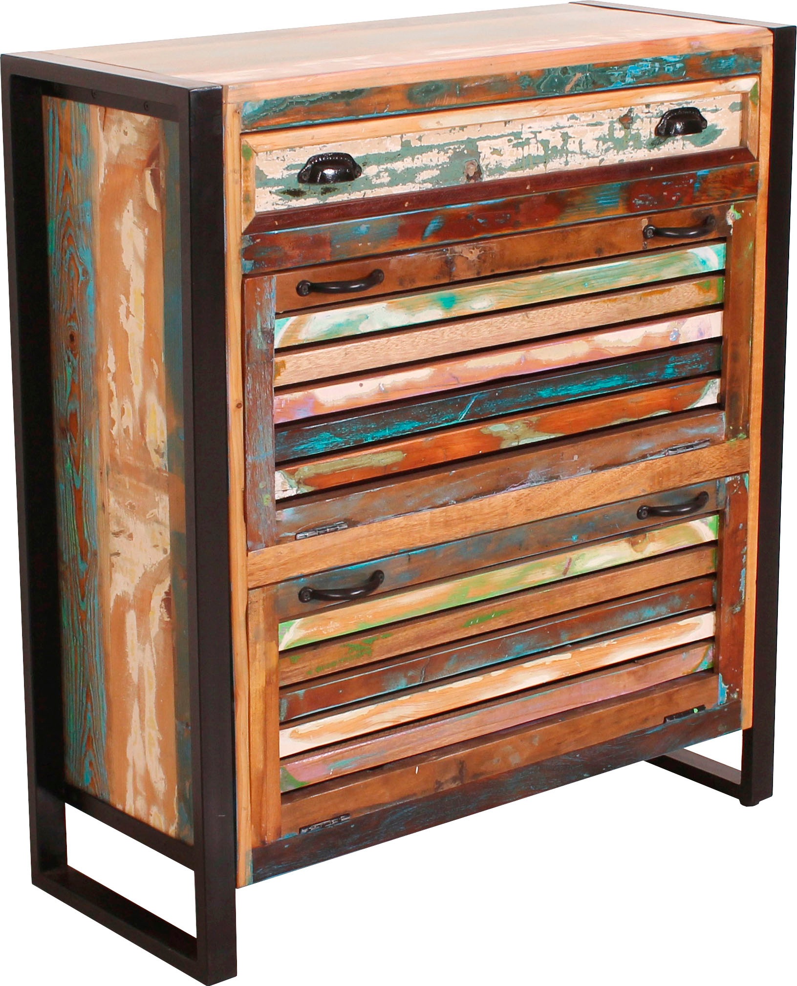 SIT Garderoben-Set »Fiume«, (7 St.), im Vintage Stil, rcyceltes Altholz in Lamellen Optik