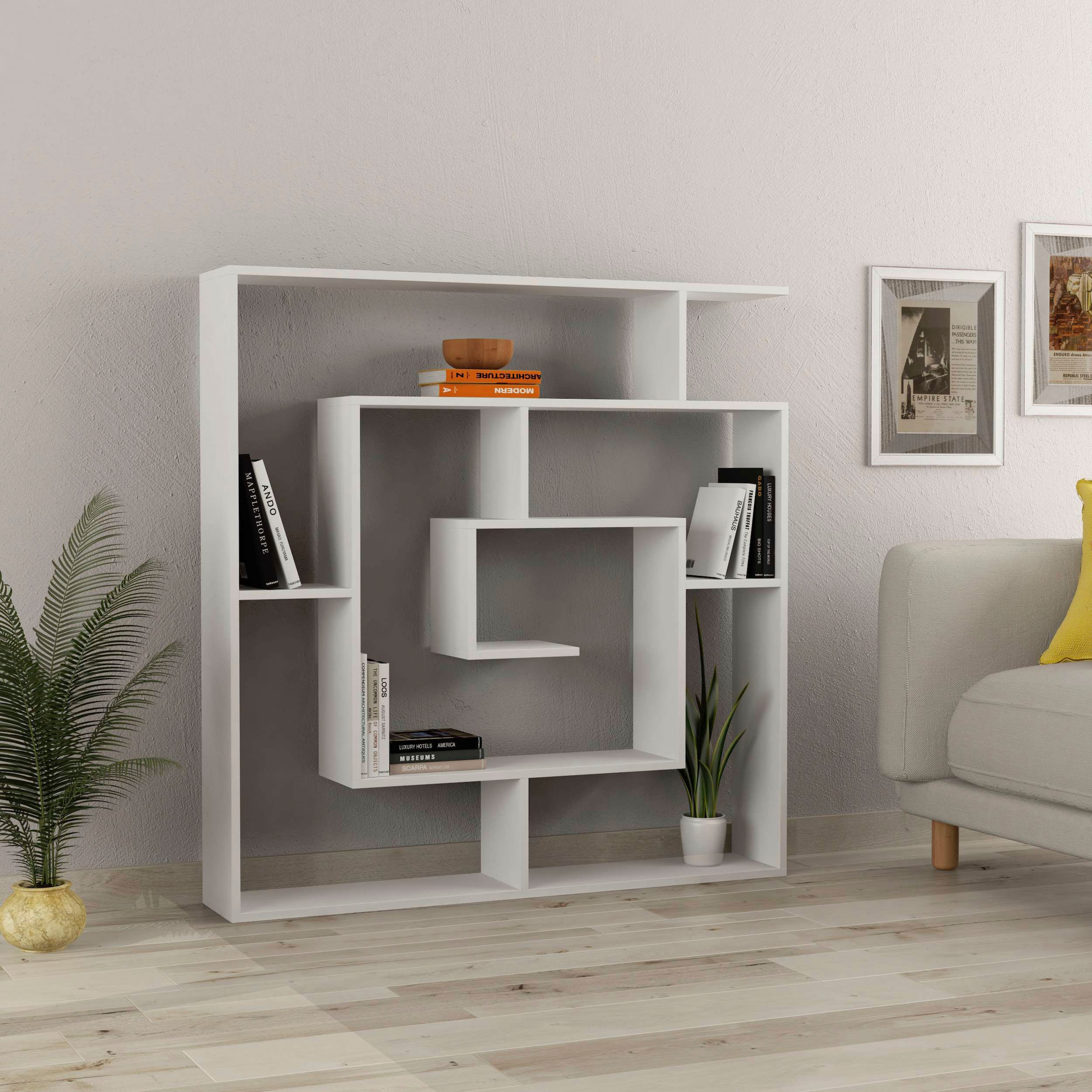 Decortie Bücherregal »Labirent Bücherregal«, (Packung), Leichte Montage, Lagerung, Platzsparend