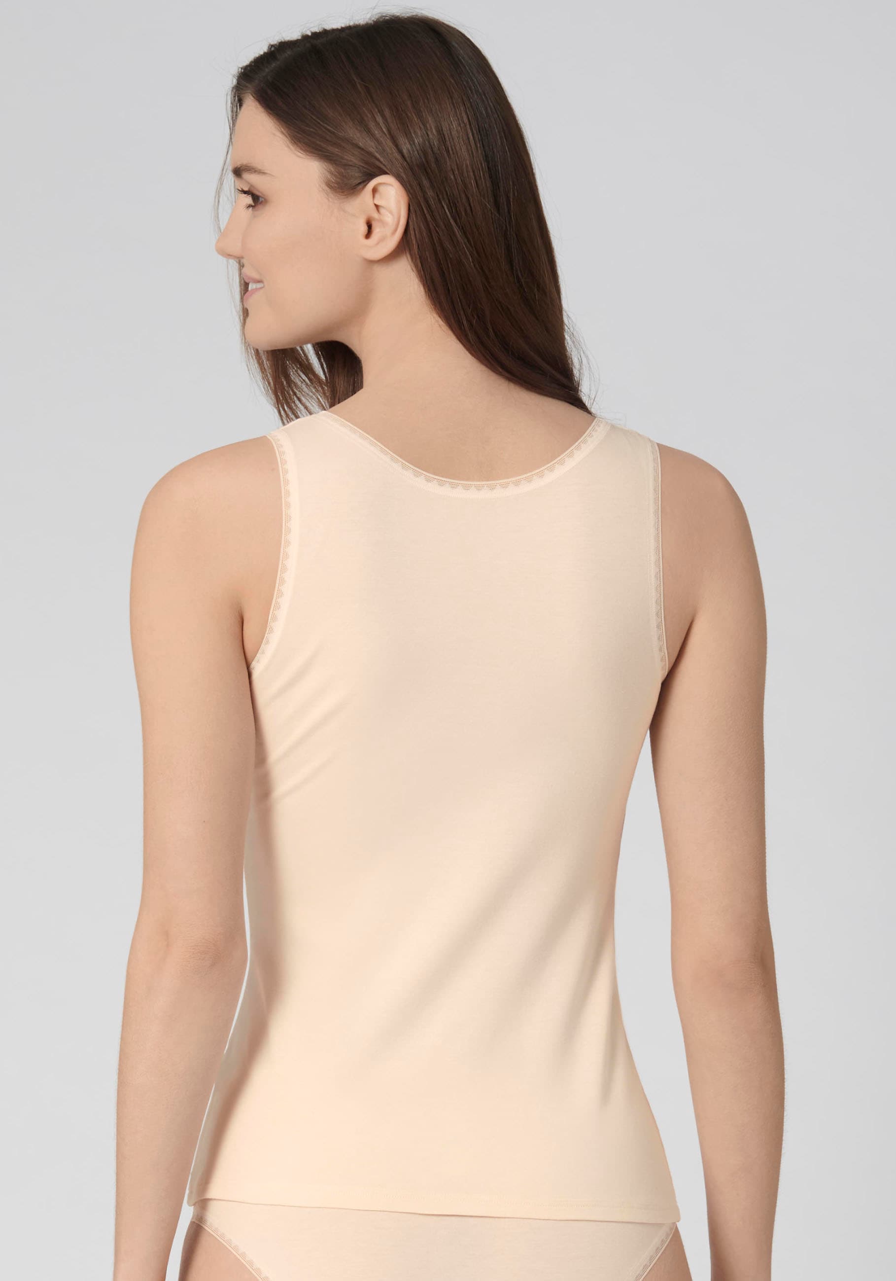 sloggi Unterhemd »GO Tank Top C2P«, (2 St., 2er Pack), zarte Spitzendetails, tiefer Rundhalsausschnitt