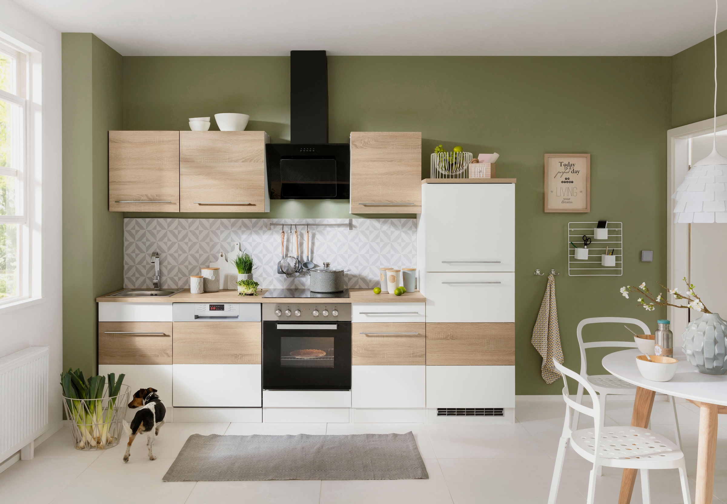 KOCHSTATION Küchenzeile »KS-Trient« Breite 280 cm, wahlweise mit E-Geräten, mit Arbeitsplatte