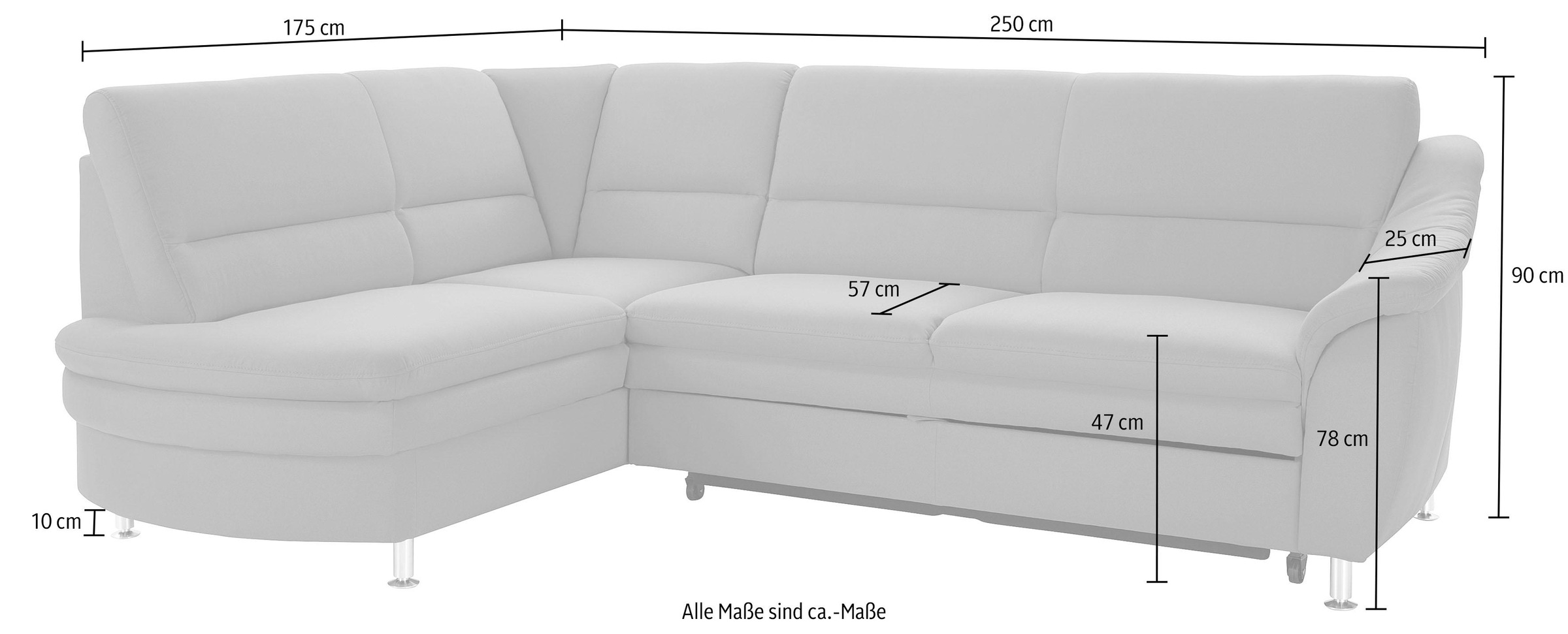 sit&more Ecksofa »Cardoso L-Form«, mit Federkern, wahlweise mit Bettfunktion und Schubkasten