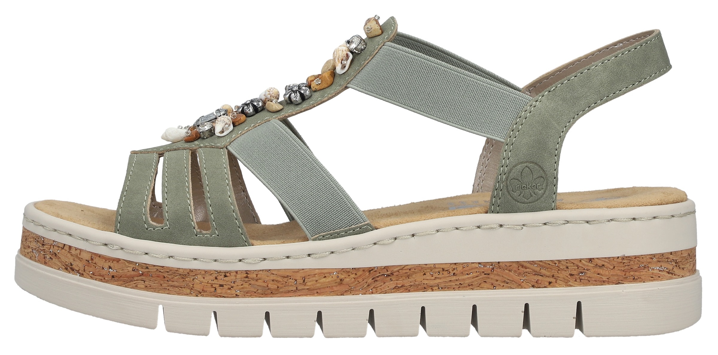 Rieker Keilsandalette  Keilsandalette, Plateausandale, Sommerschuh mit Verzierung