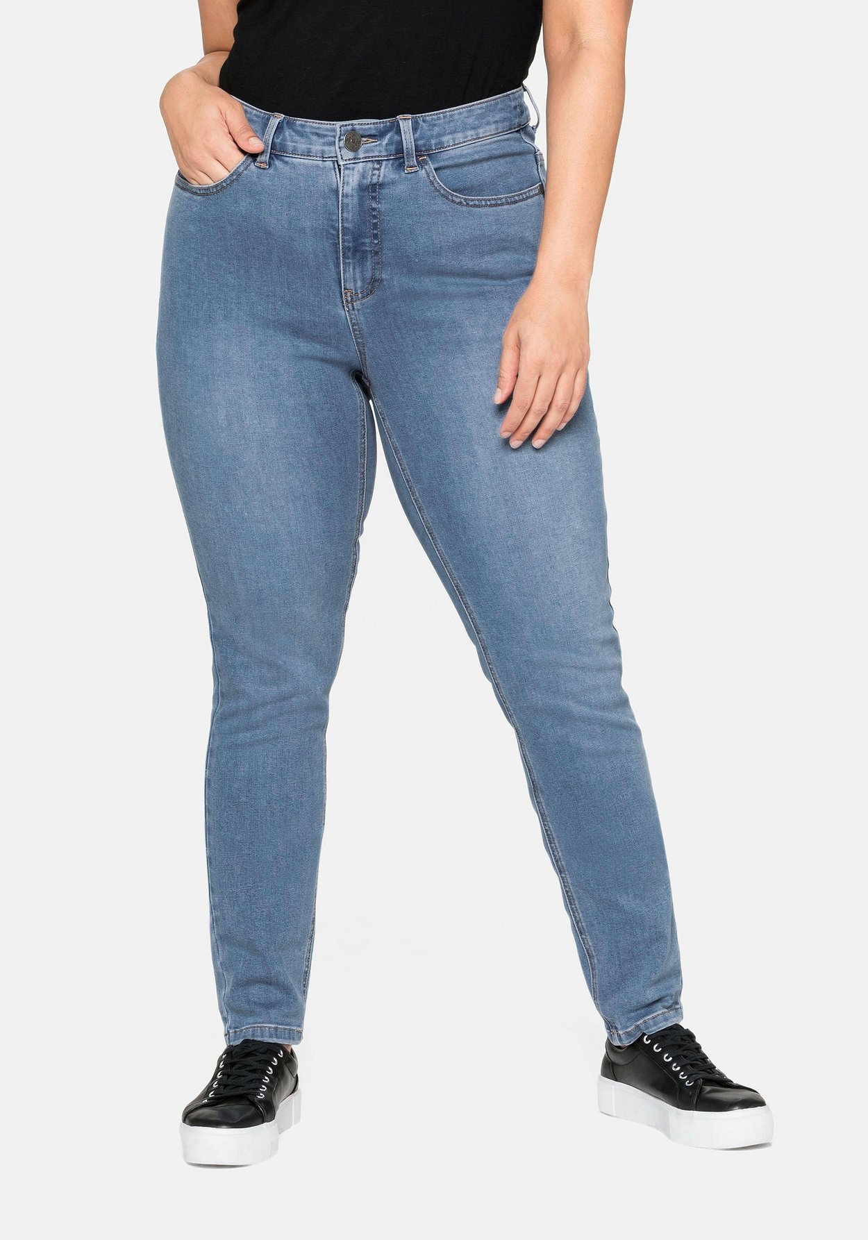 Sheego Stretch-Jeans »Jeans Super elastisches Power-Stretch-Material«, Super elastisches Power-Stretch-Material