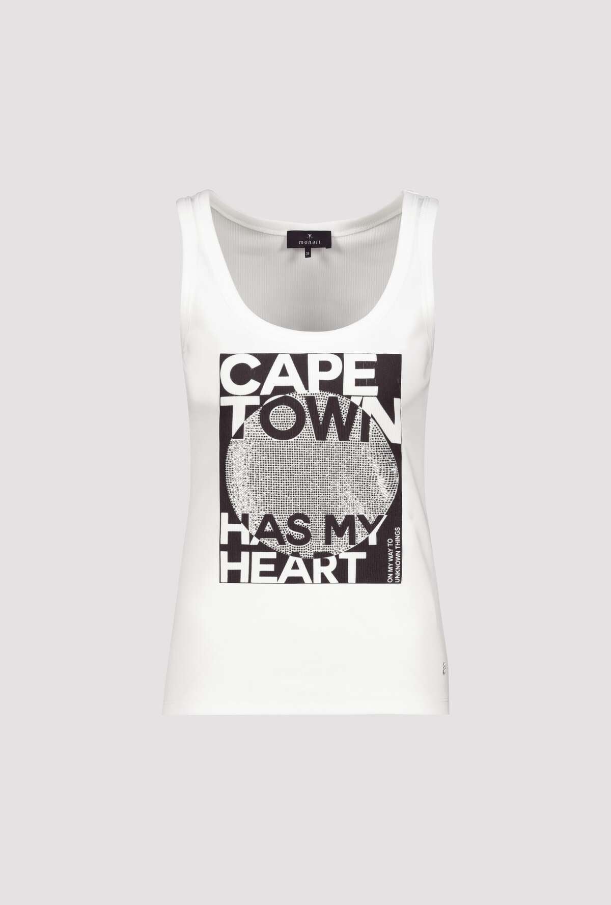 Monari Tanktop mit Strasssteinen, Regular Fit