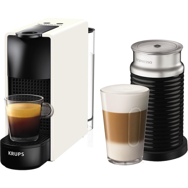 Nespresso Kapselmaschine »Essenza Mini XN1111 von Krups, White«, inkl.  Aeroccino Milchaufschäumer, Willkommenspaket mit 14 Kapseln mit 3 Jahren  XXL Garantie