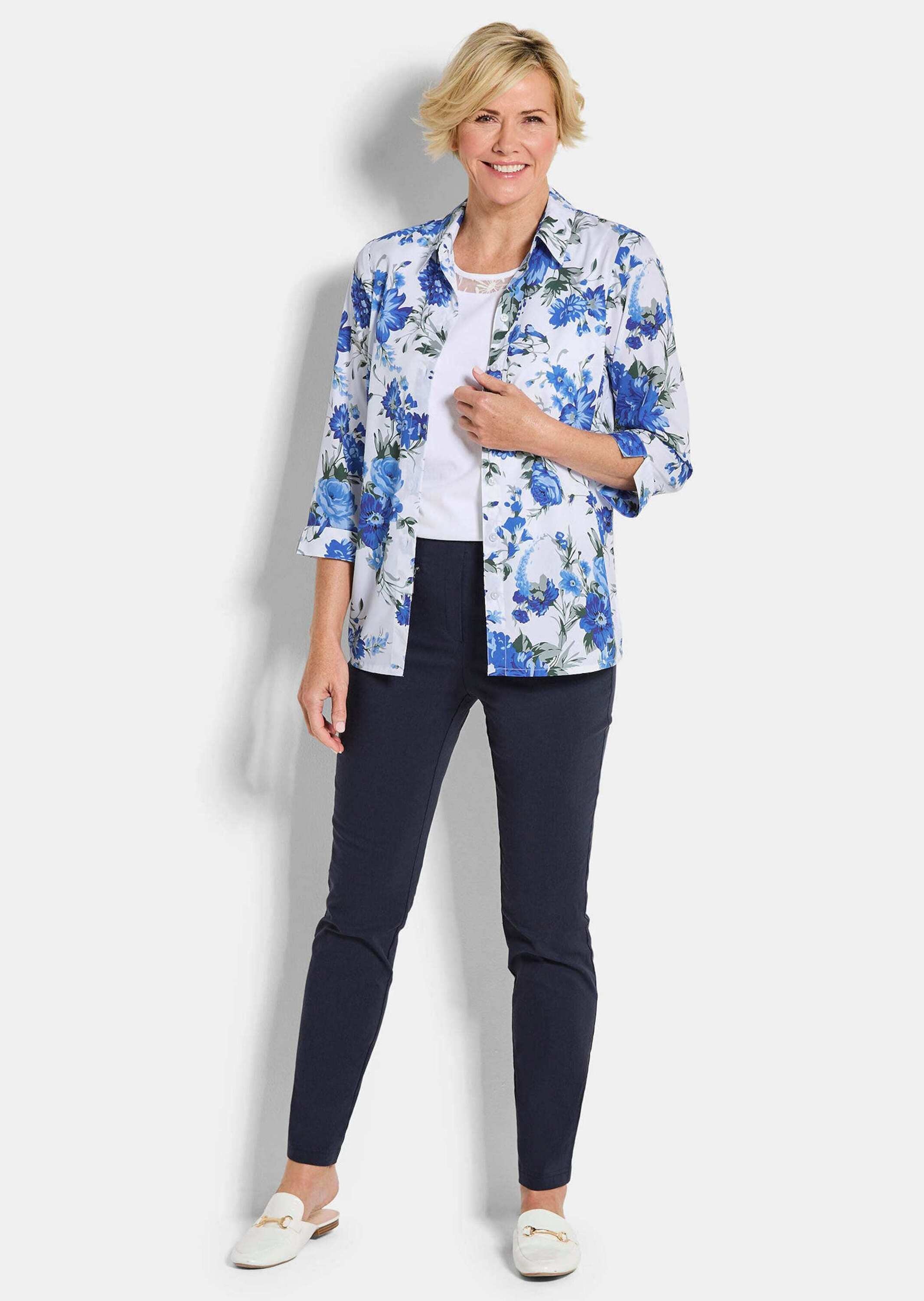 GOLDNER Klassische Bluse »Hemdbluse mit Spitzenshirt« Spitzeneinsatz