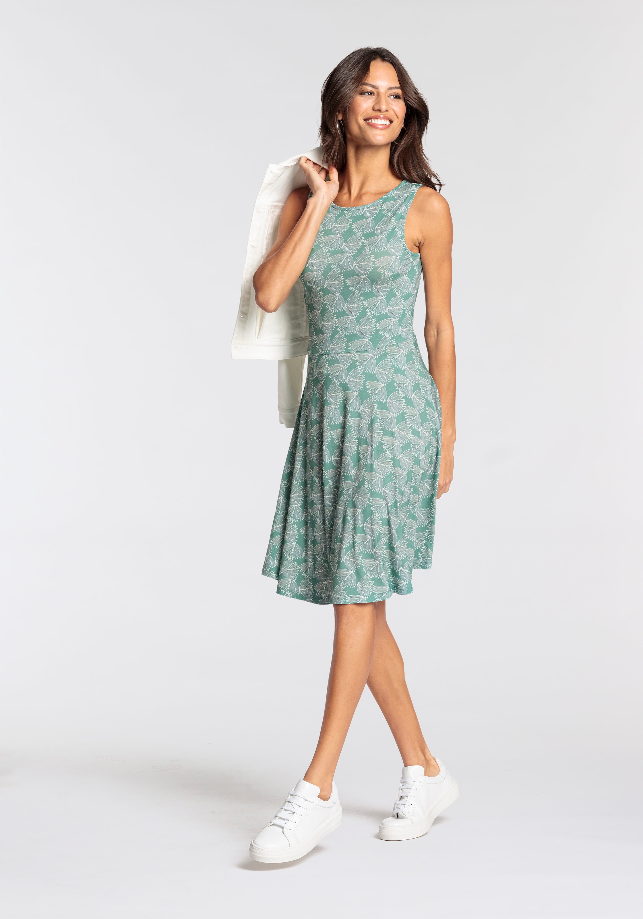 Laura Scott Sommerkleid, kurz, figurbetont, aus Single Jersey, ärmellos