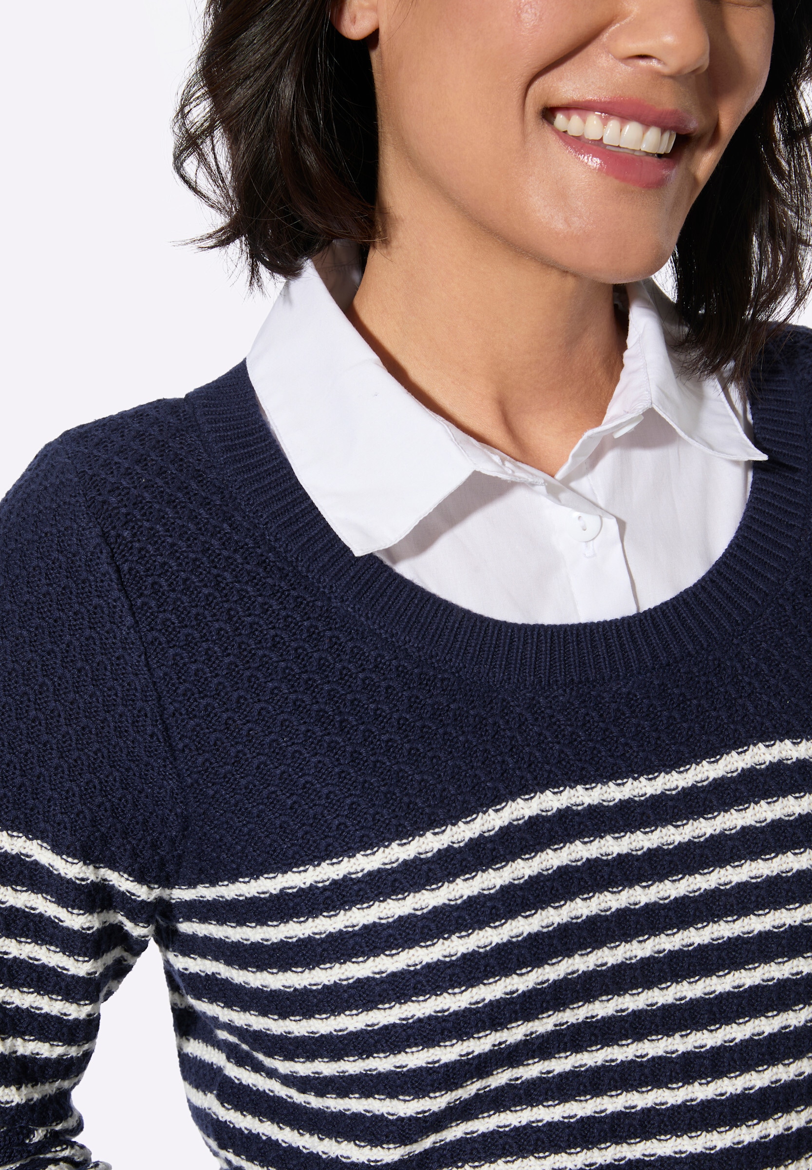 Witt 2-in-1-Pullover »2-in-1-Pullover 2-in-1-Pullover mit gerippten Abschlüssen«