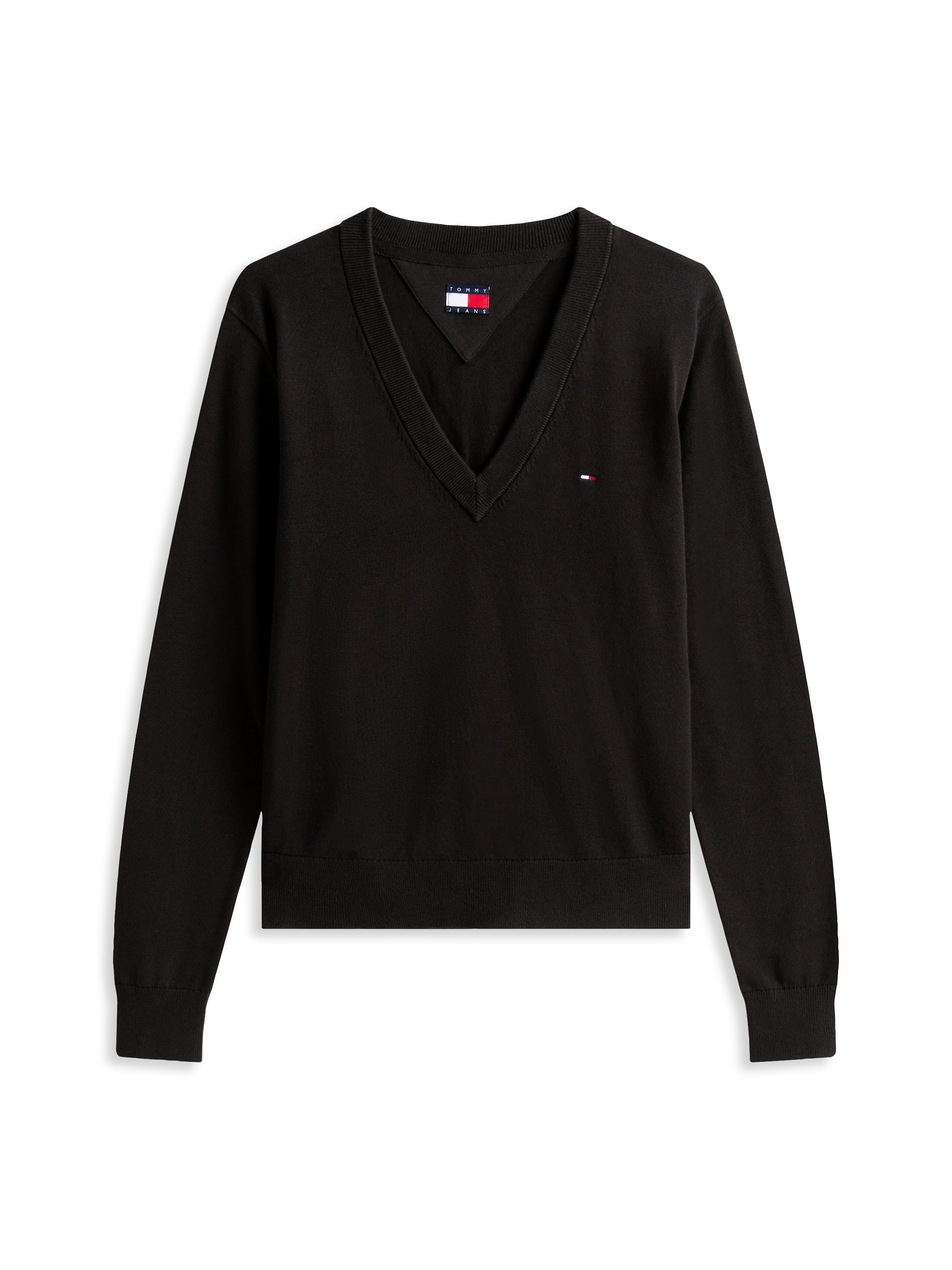 Tommy Jeans V-Ausschnitt-Pullover »TJW ESSENTIAL VNECK SWEATER EXT«, mit Logostickerei