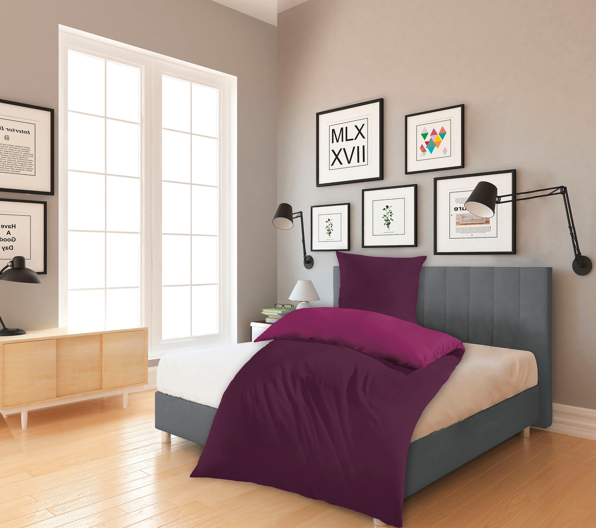 KiNZLER Wendebettwäsche »Mikrofaser "Cashmere Touch"« 2 tlg. tlg. Unifarben, besonders weich