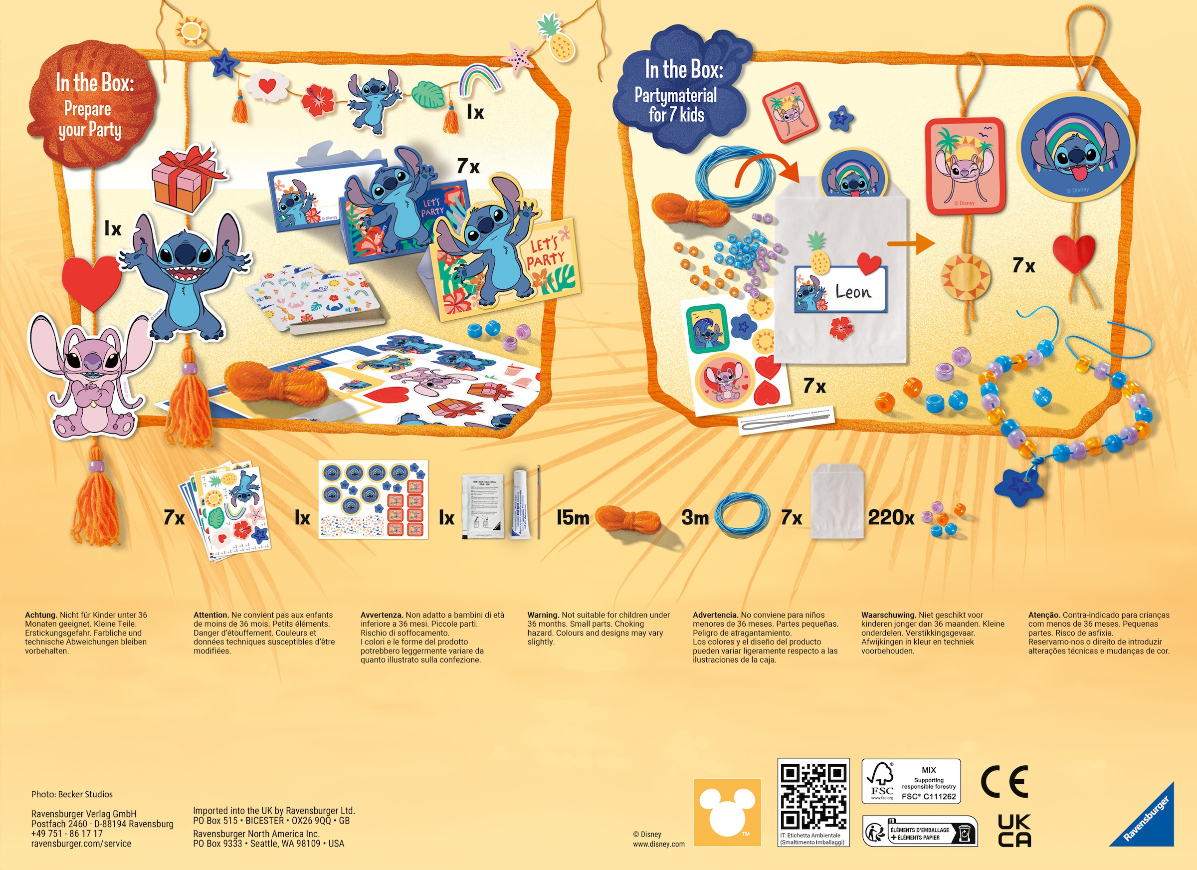 Ravensburger Kreativset »BeCreative Maxi, Disney Stitch - DIY Party Set« Made in Europe
